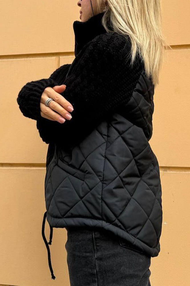 Women's Stylish Knitted Splicing Casual Jacket
