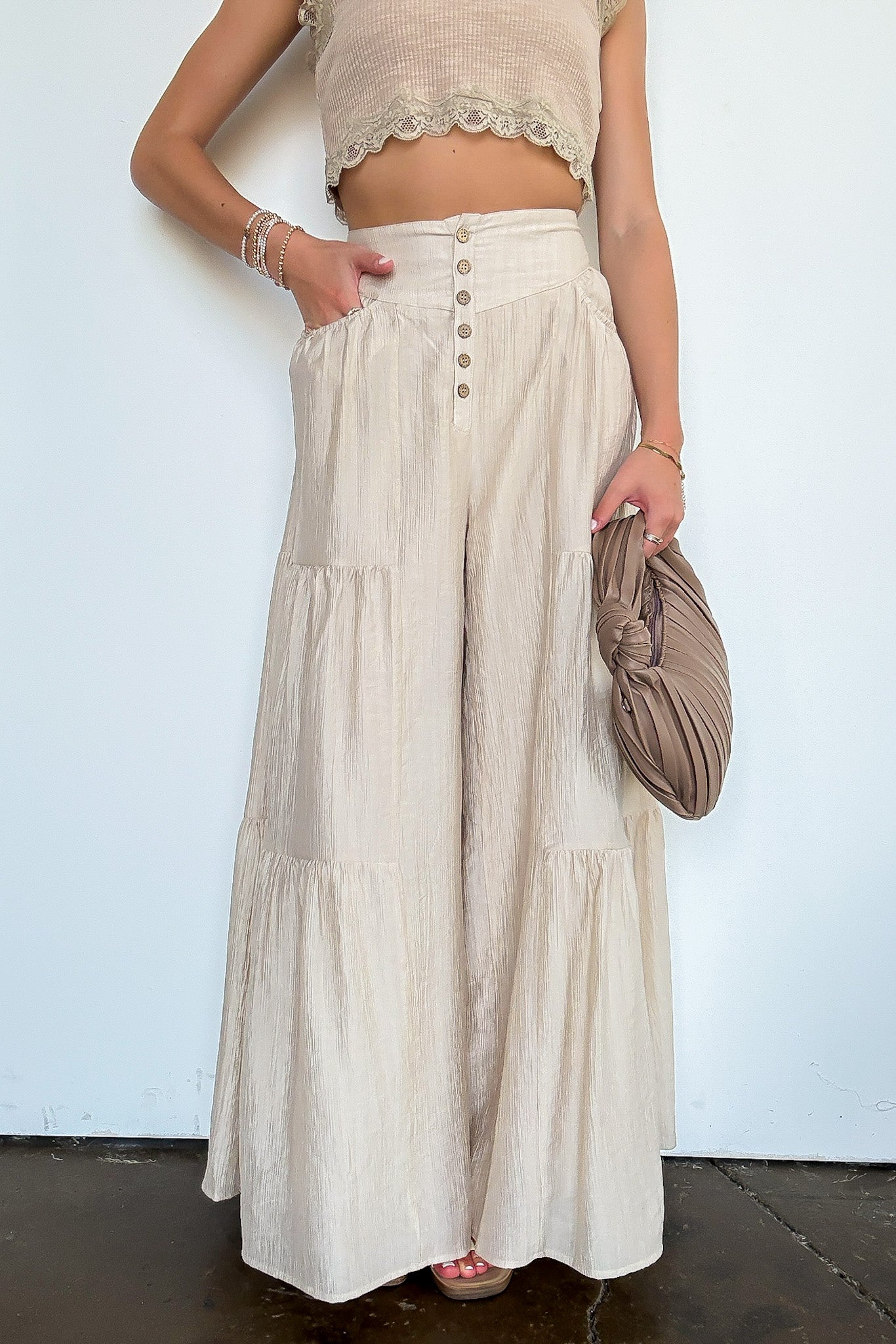 Tiered Tide Flowy Wide Leg Pants