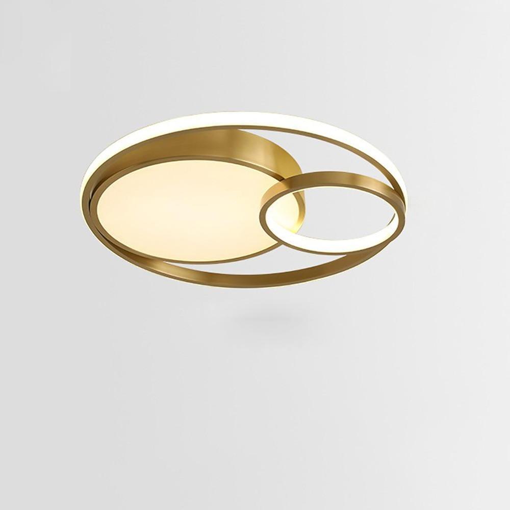 Circular Minimalist Bamboo Flush Mount LED Light Bedroom Ceiling Lights