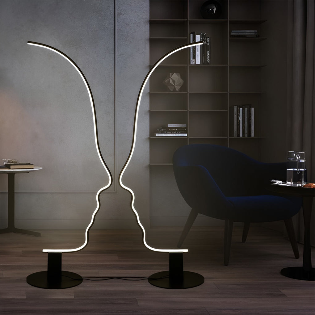 Art Face Shaped Dimming LED RGB APP Multi Color Nordic Floor Lamp