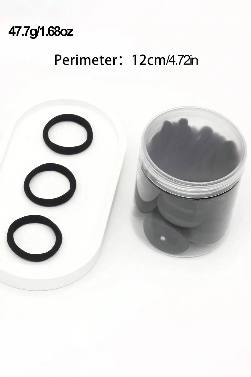 Black 50pcs/box Solid Simple High Elastic Hair Ties