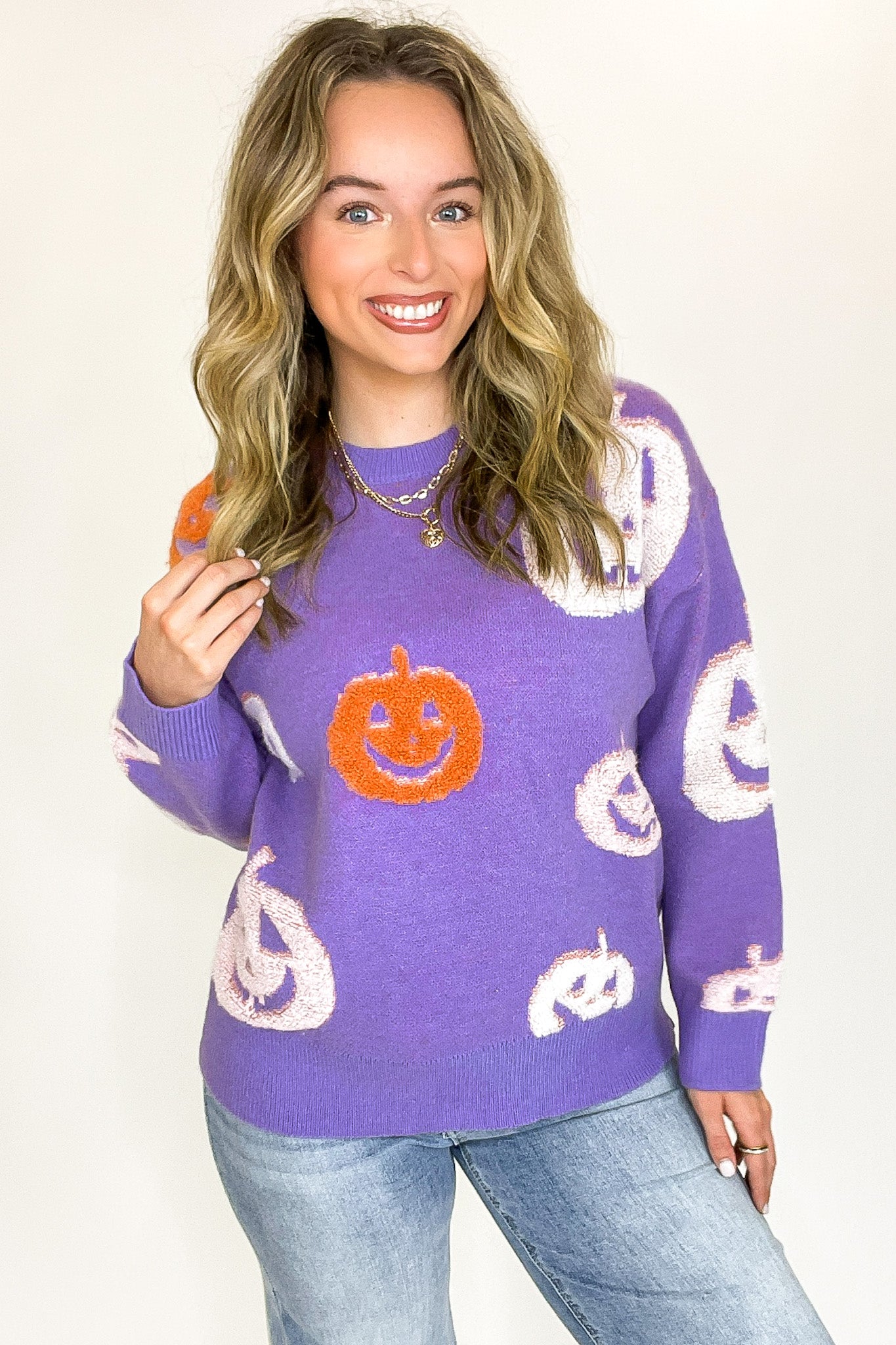 Fall Frosting Pumpkin Knit Sweater - FINAL SALE