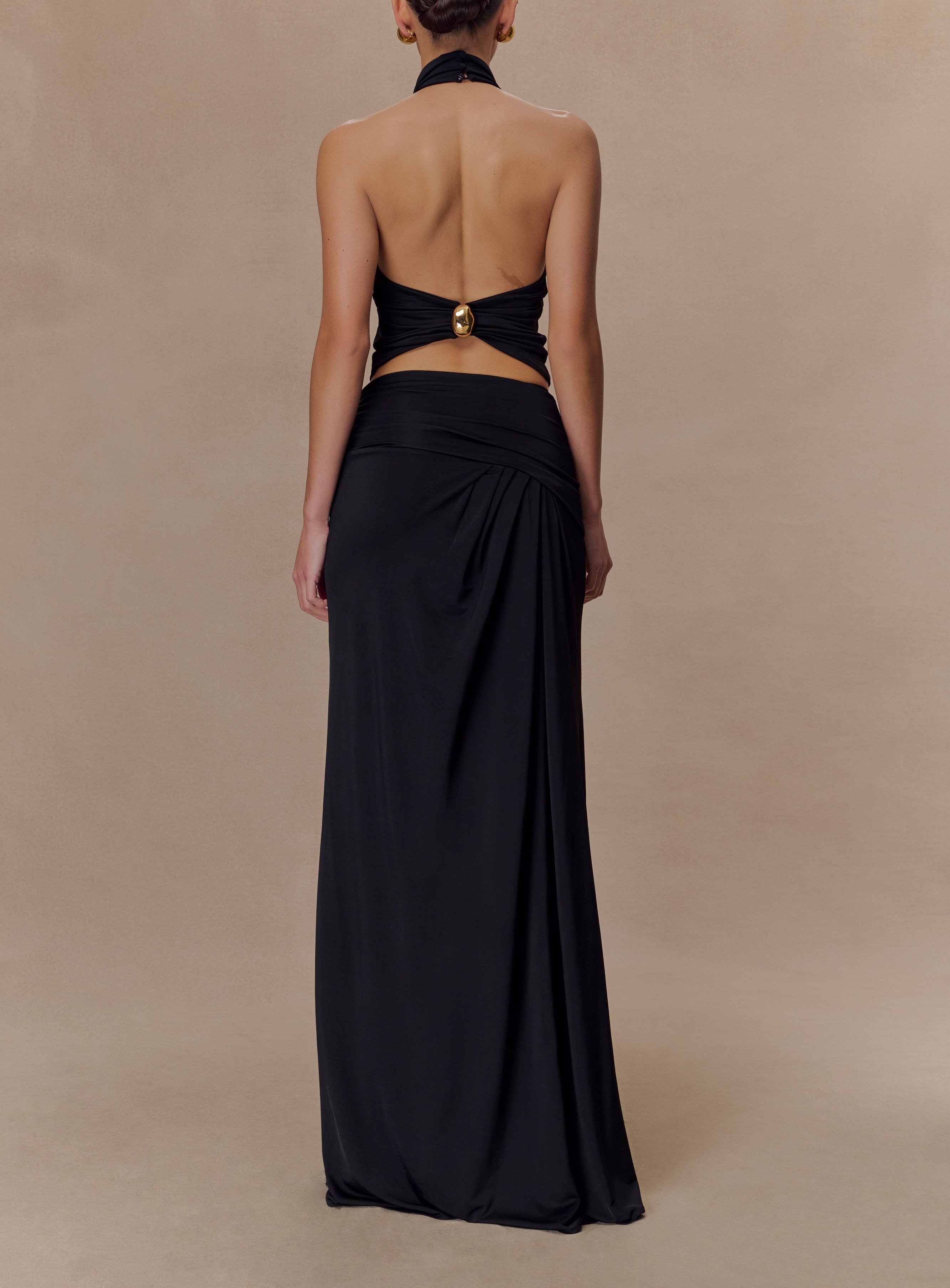 Black Slinky Maxi Skirt