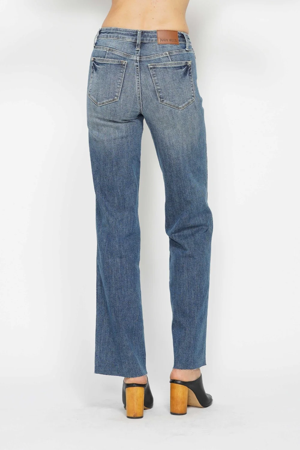 Blue Full Size Tummy Control Straight Jeans