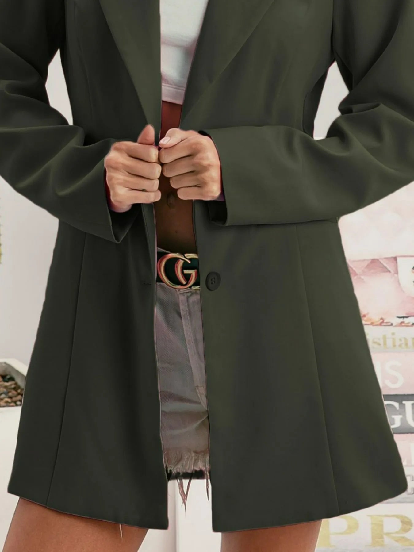 Single Breasted Peaked Lapel Blazer