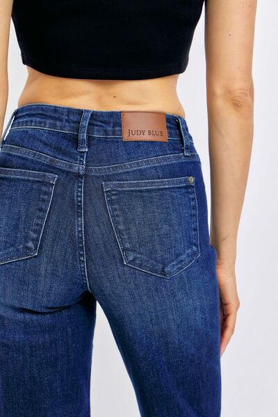 Blue Full Size Tummy Control Straight Jeans Plus Size