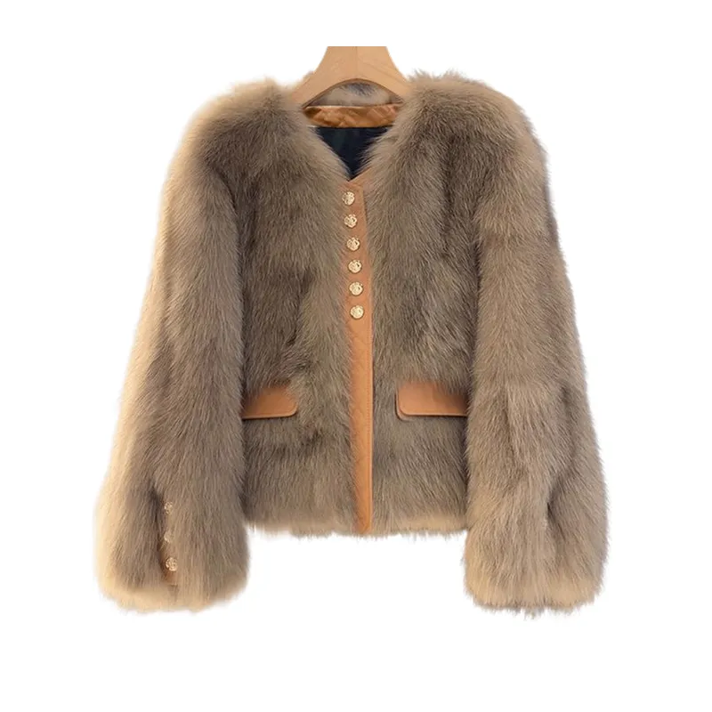 Women's Faux Fox Fur Coat