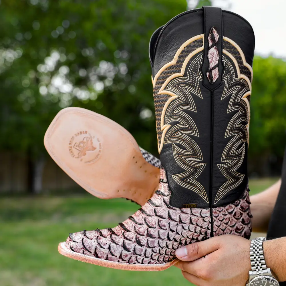 Orix Python Leather Boots - Square Toe