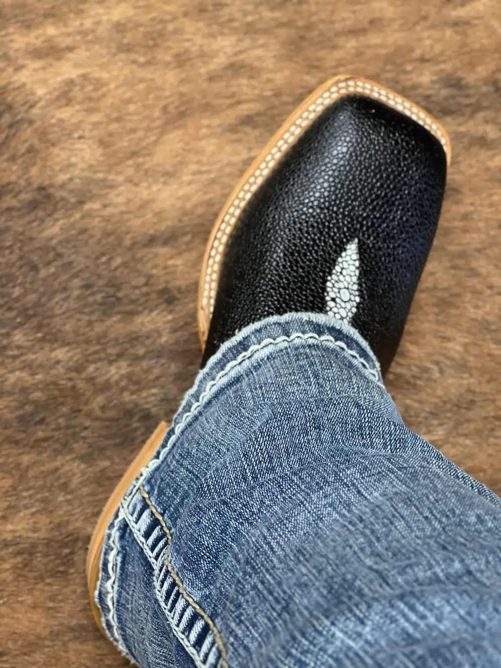 Men’s Stingray Leather Boots With Black Shaft