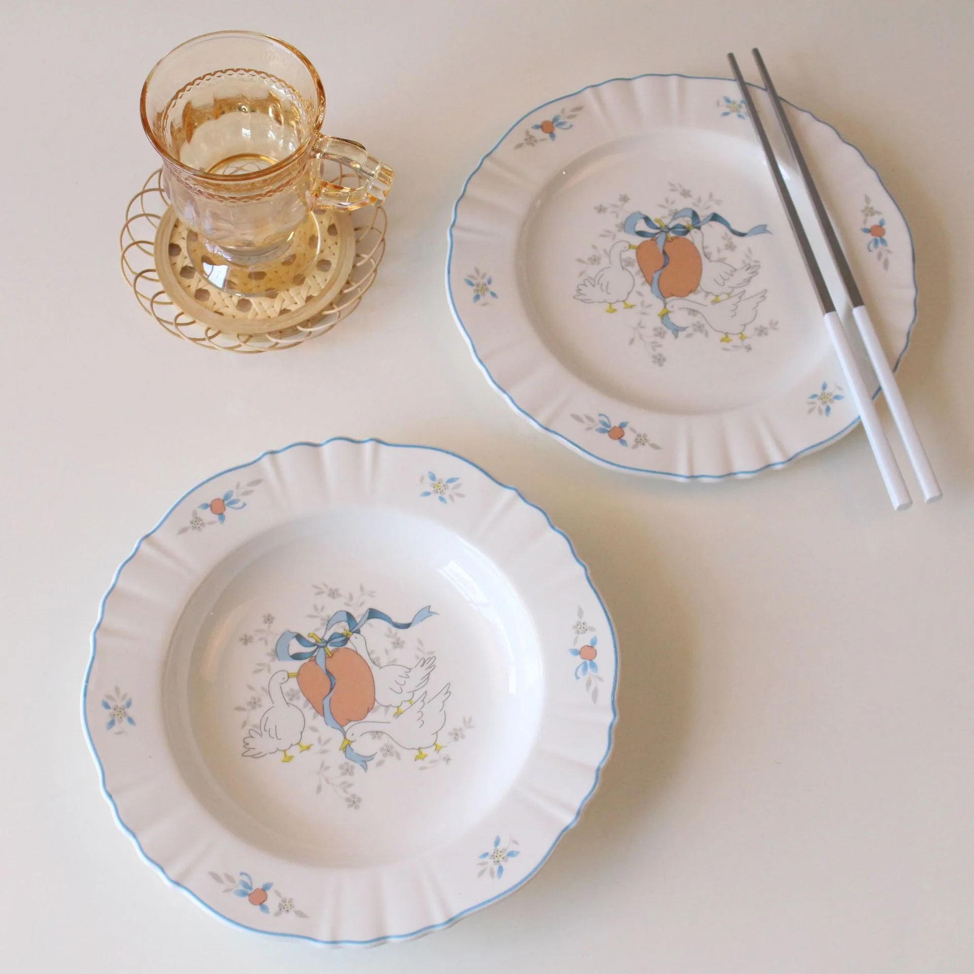 Vintage French Cygnet Dinnerware