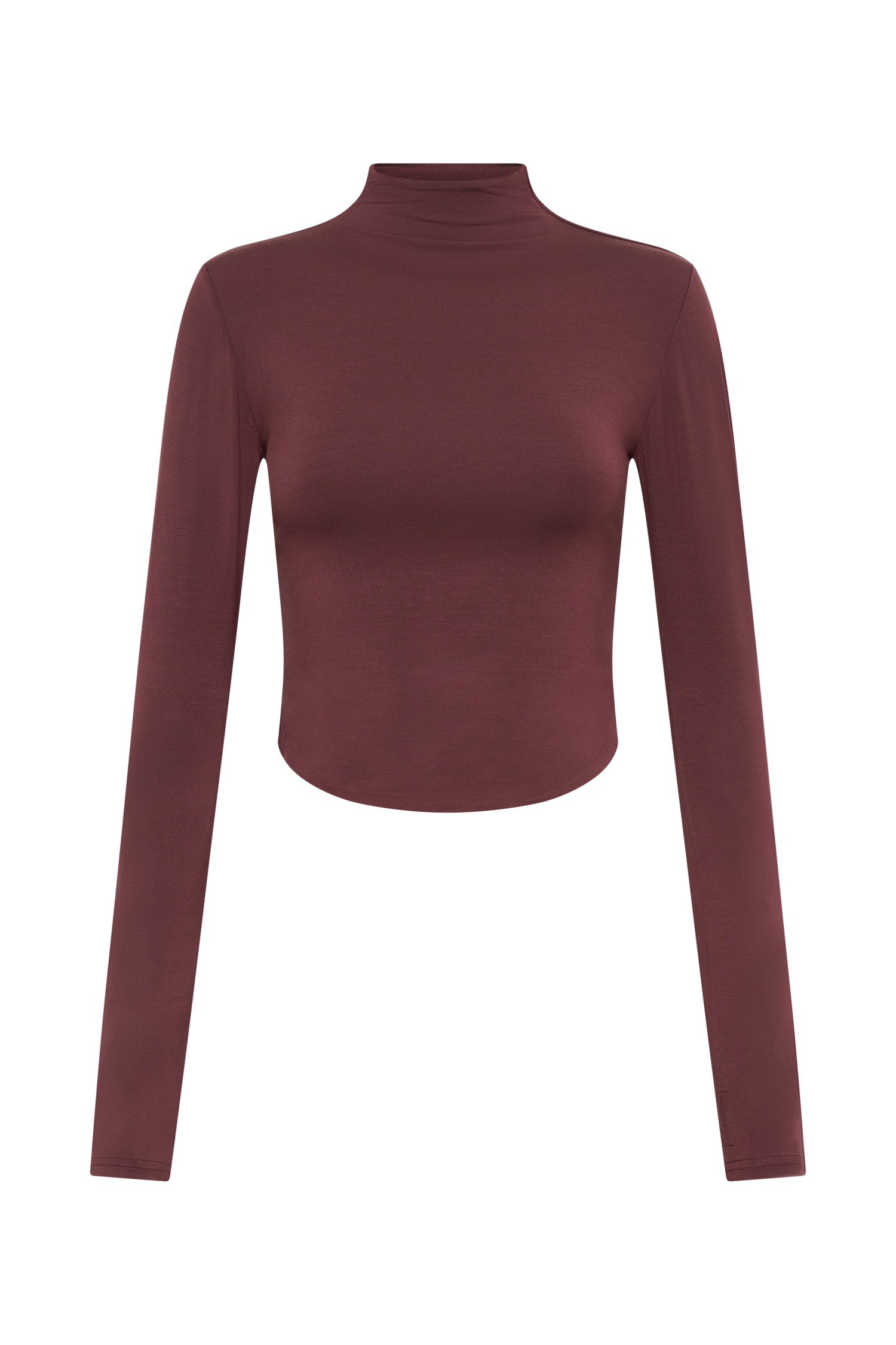 Mahogany Modal Long Sleeve High Neck Top