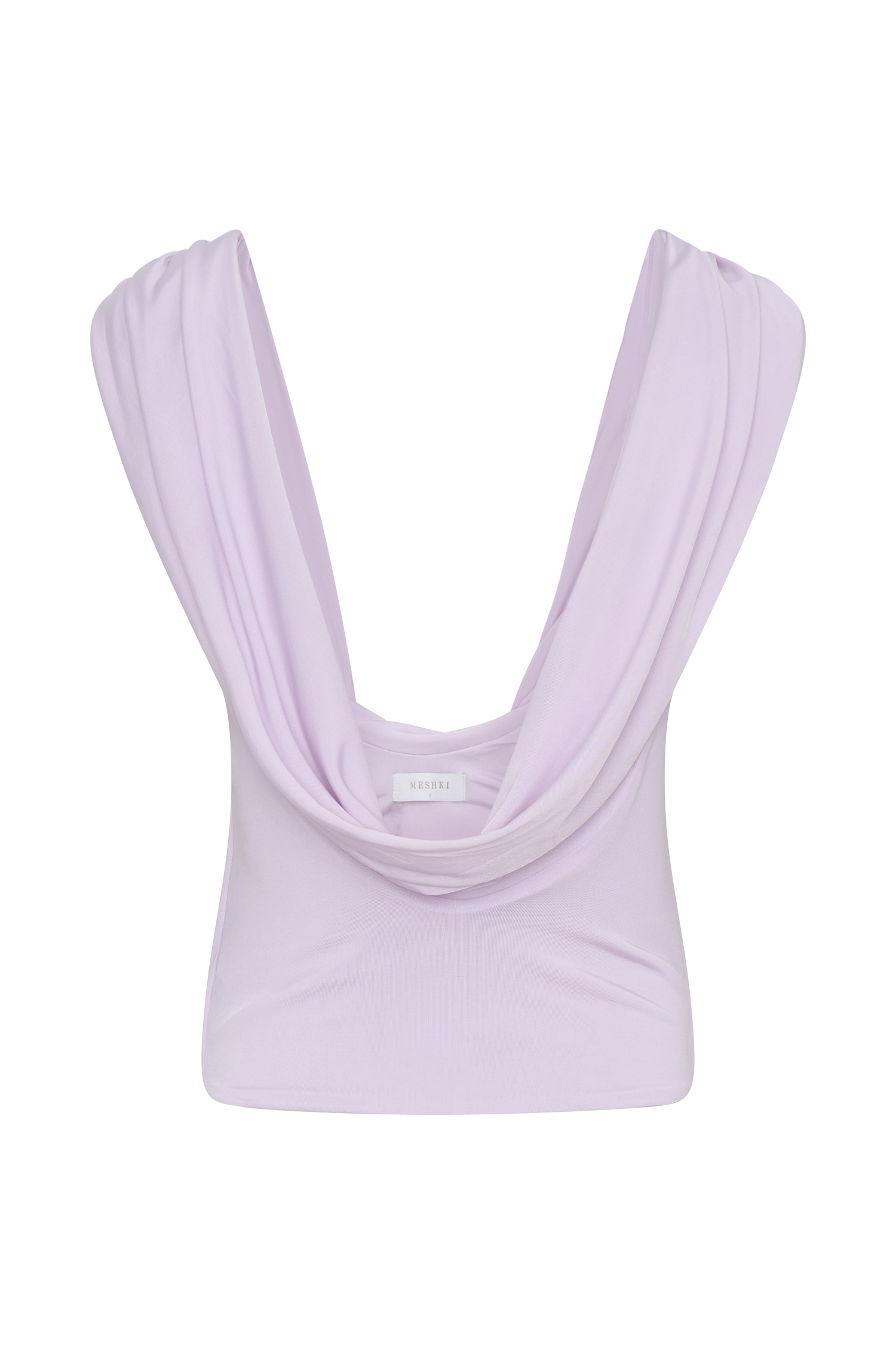 Lilac Slinky Cowl Back Top