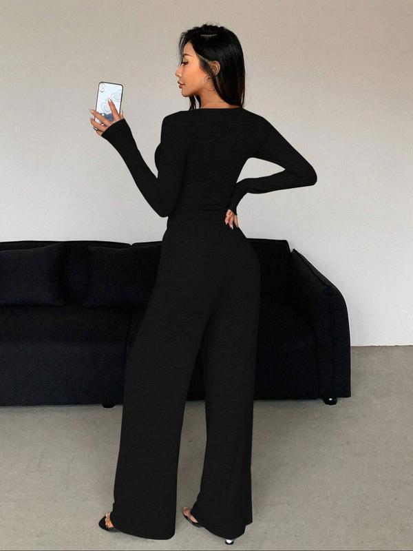 Women's Cozy Two-Piece Lounge Set for Fall & Winter