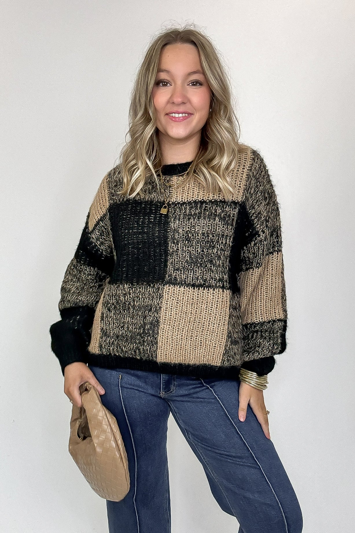 Cozy Grove Plaid Knit Sweater