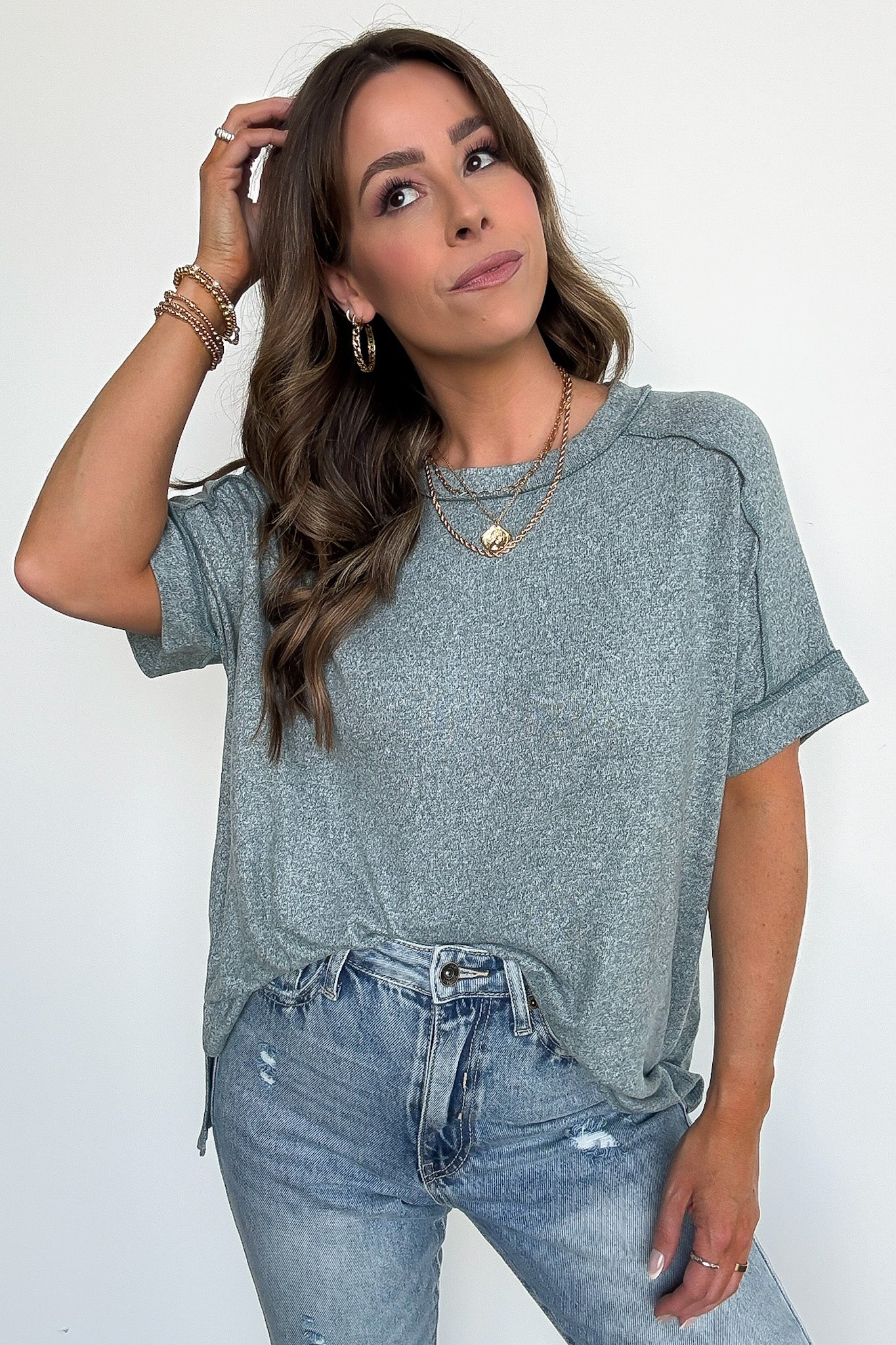 Sunday Muse Melange High Low Tee