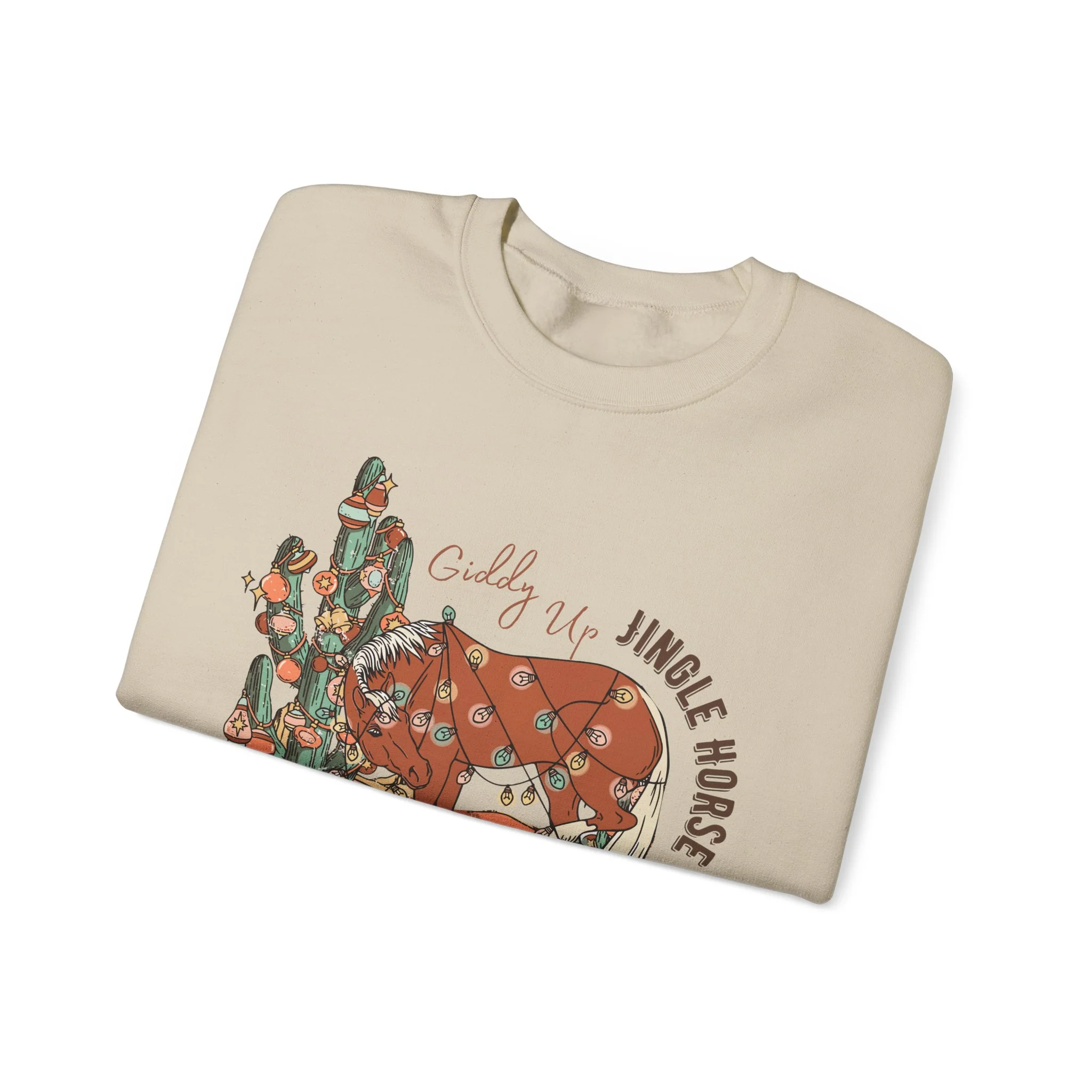 Giddy Up Jingle Horse Unisex Heavy Blend? Crewneck Sweatshirt Full Size