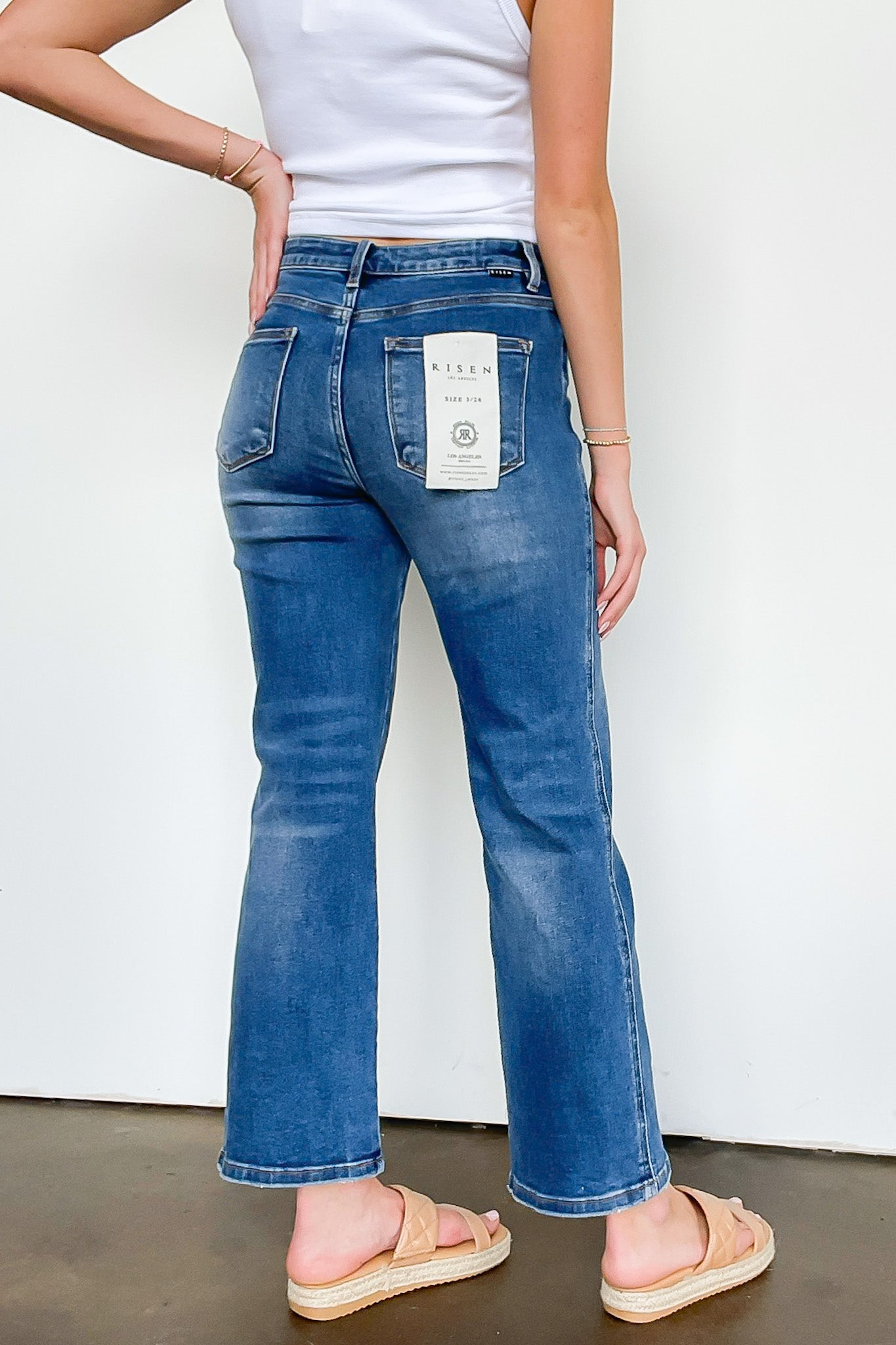 High Rise Ankle Straight Jeans