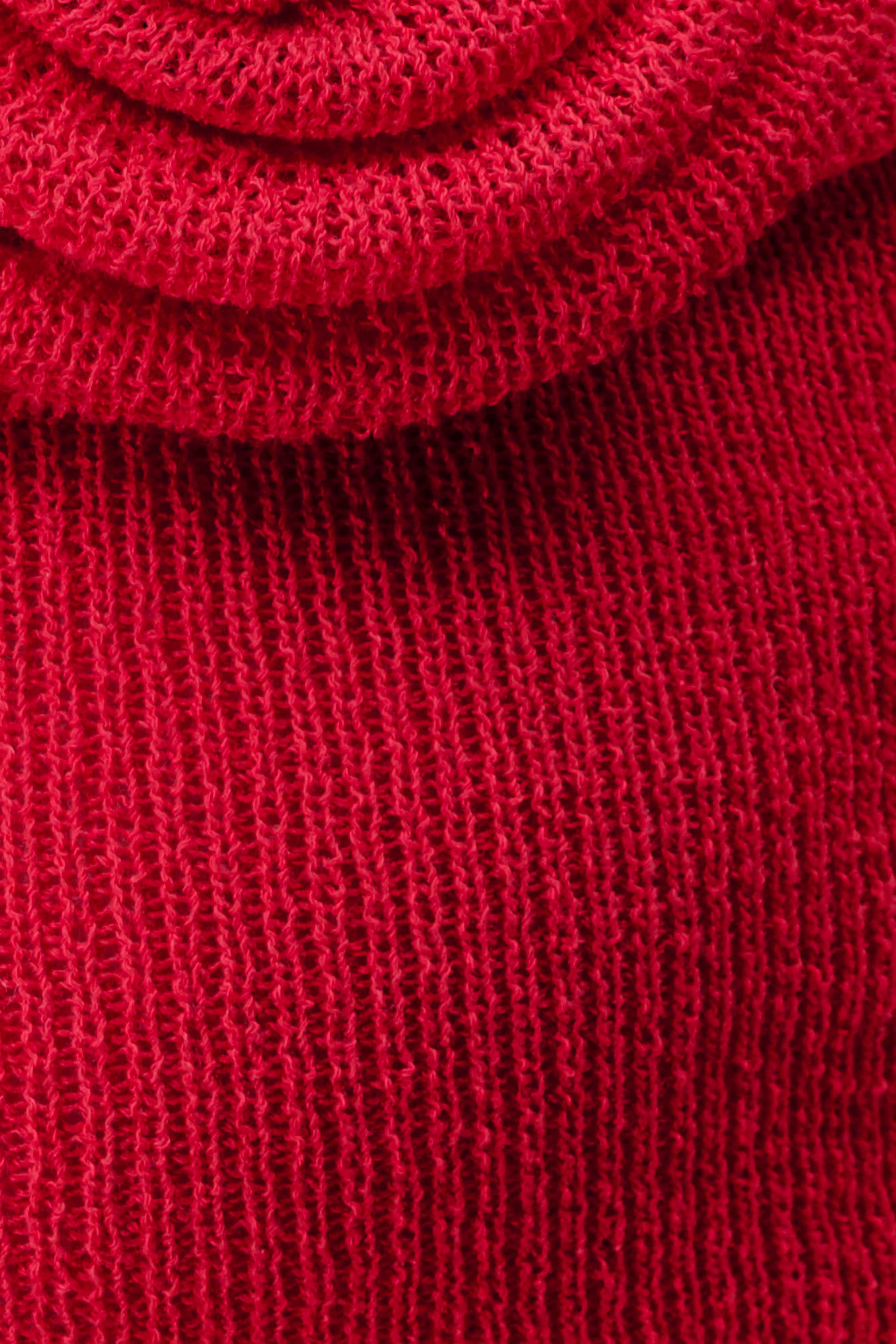 Red Halter Knit Twist Top