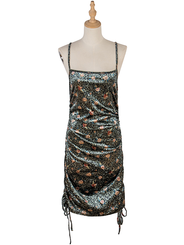 Casual Wrap Sleeveless Solid U-Neck Dress