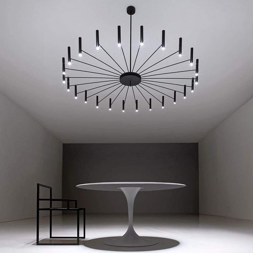 Geometrical Metal Chandelier Light Inverted Cles Mid-century Chandeliers