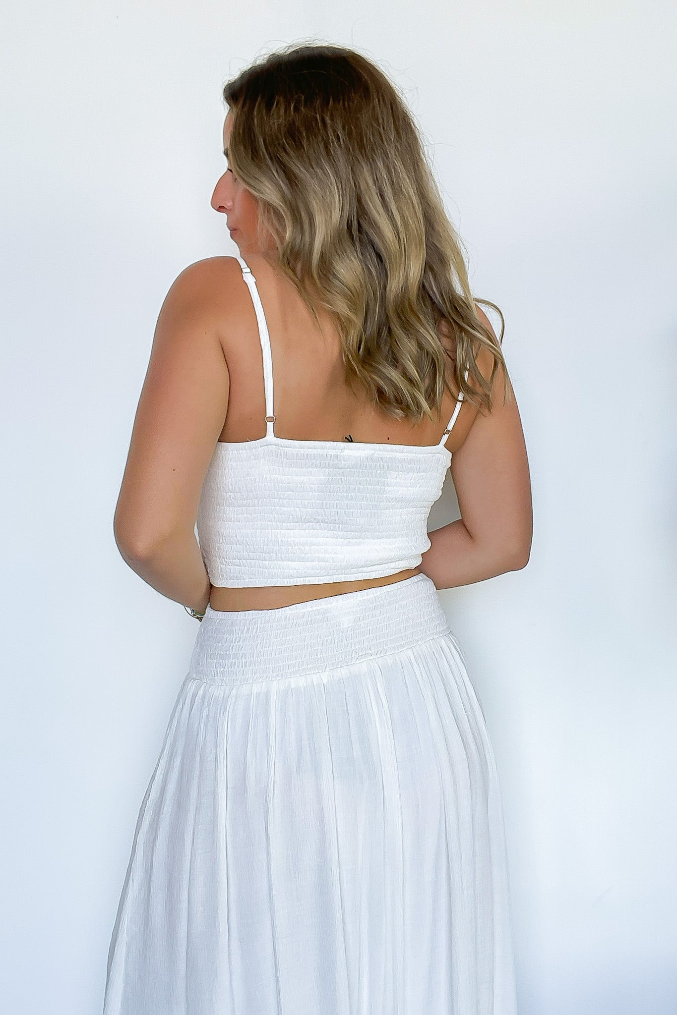 Smocked Waist Maxi Top and Skirt Set