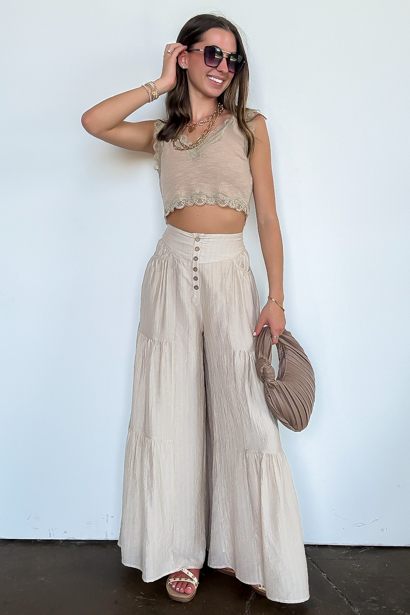 Tiered Tide Flowy Wide Leg Pants