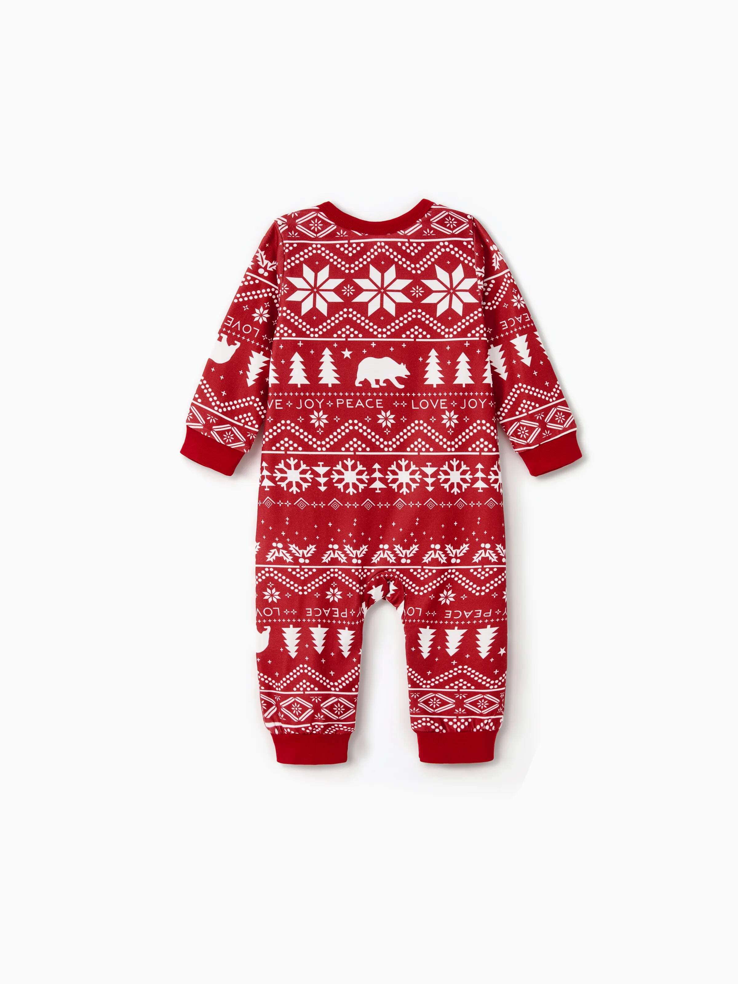 Christmas Print Family Matching Pajamas Sets with Christmas Socks Red