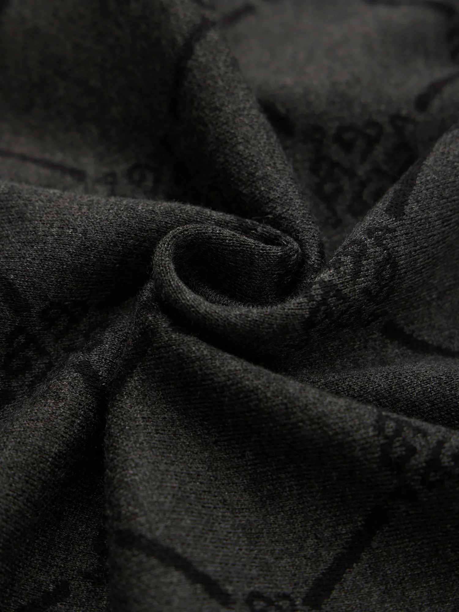 Lyocell Long Sleeve Contrast Logo Pattern Knitted Dress