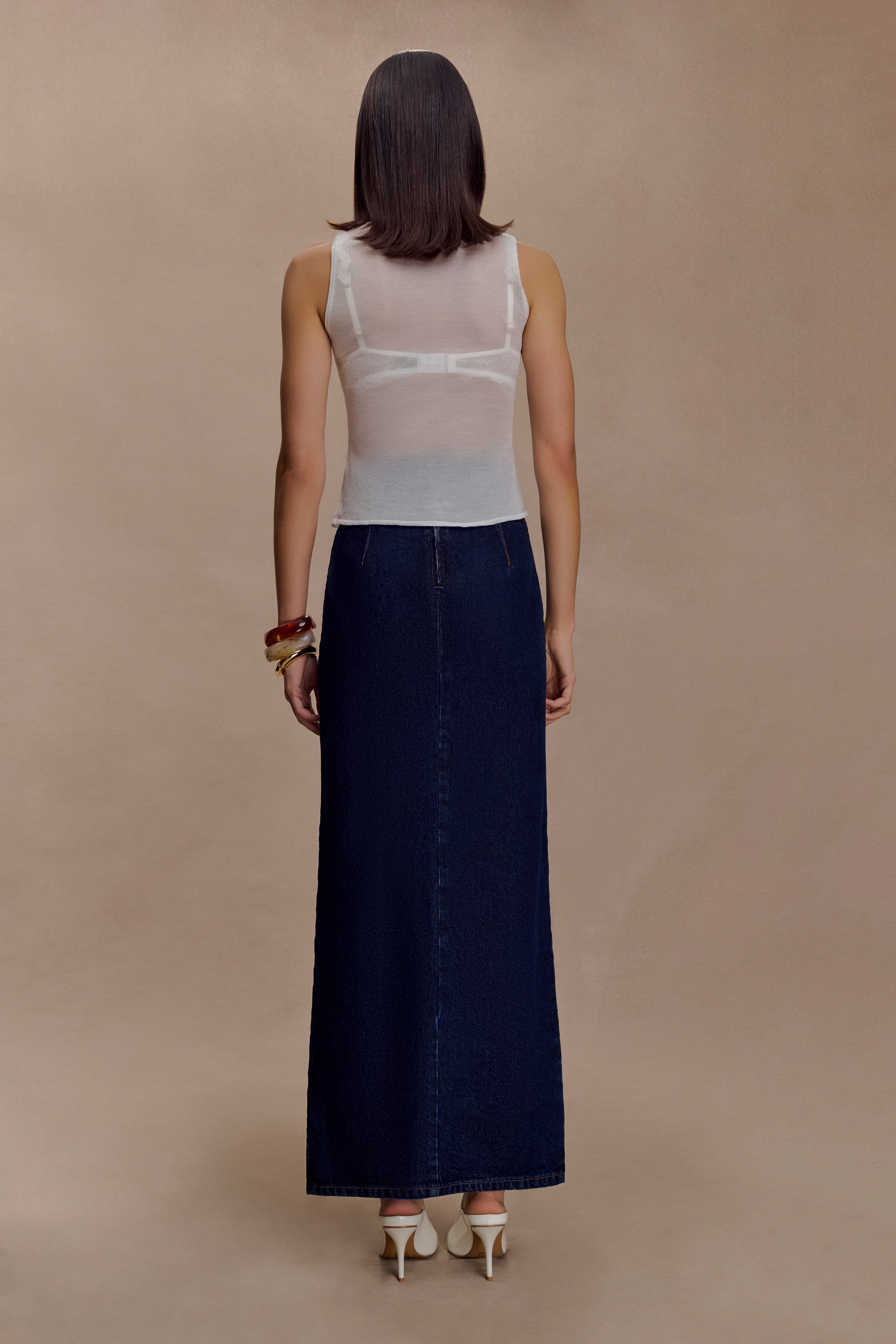 Ivory Sheer Knit Tank Top