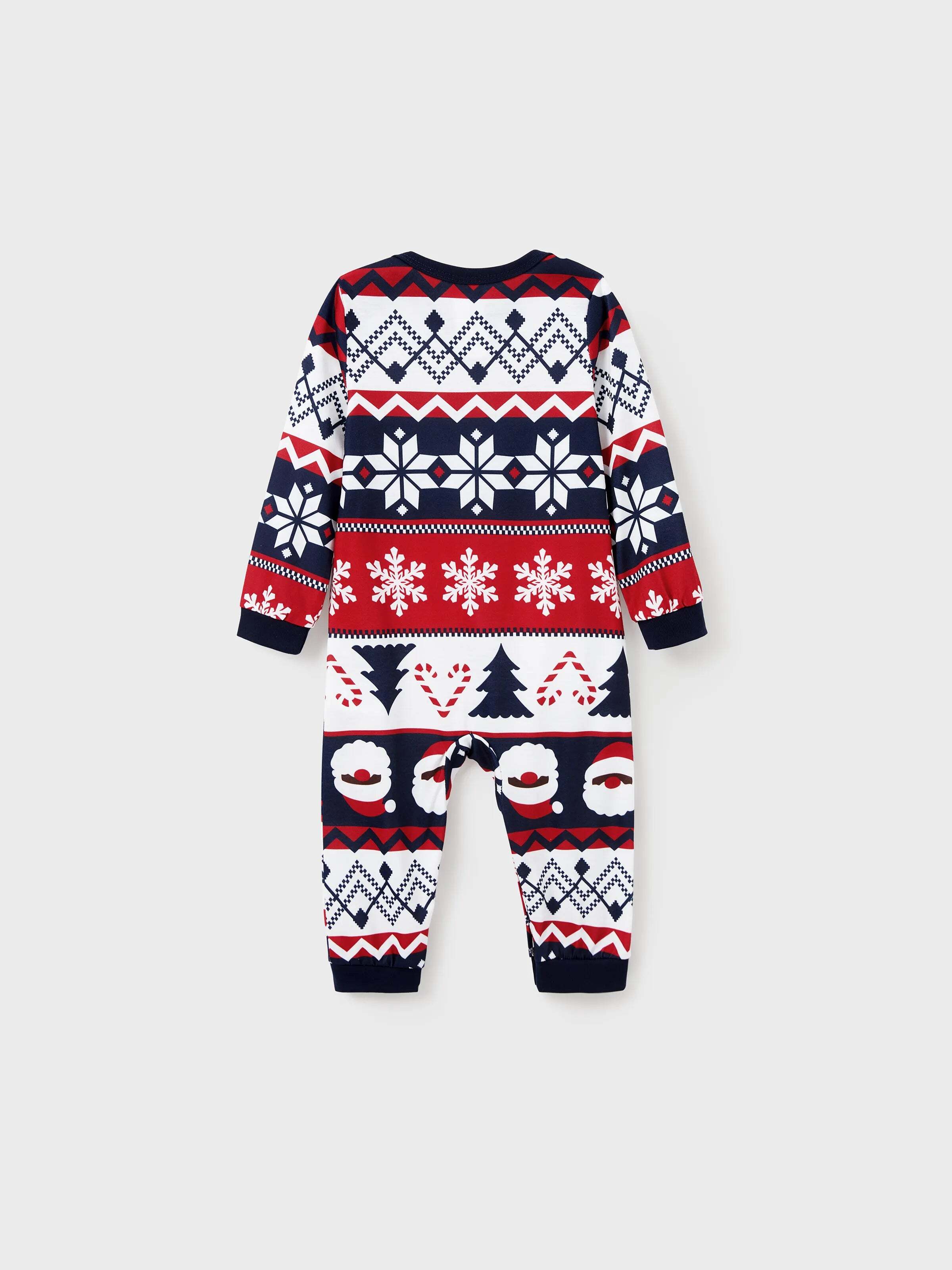 Christmas Matching Family Pajamas Set Glow In The Dark Santa Claus Print PJS with Christmas Socks Deep Blue