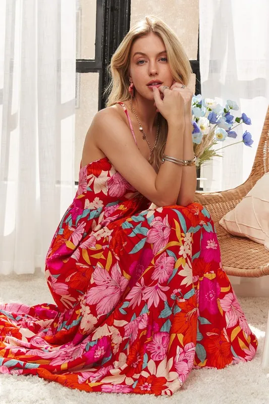 Floral Tiered Maxi Cami Dress