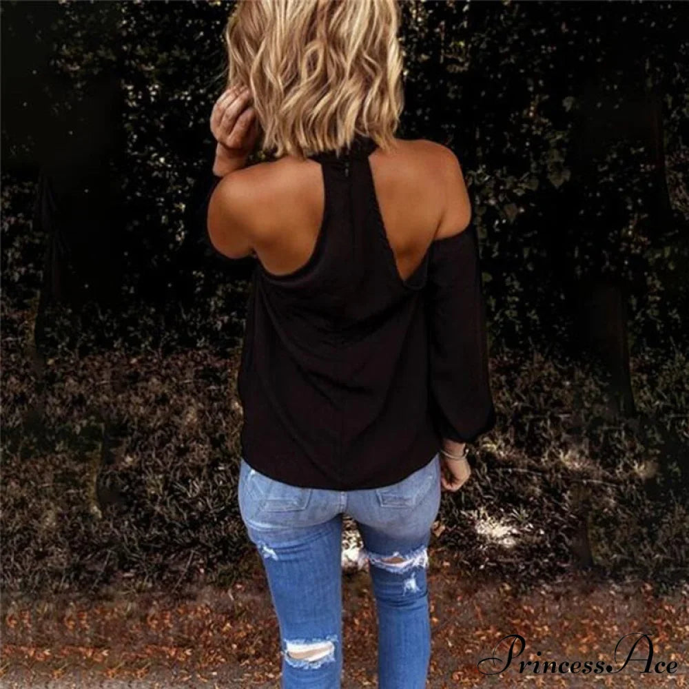 Casual Sexy Solid Color Halter Neck Strapless T-Shirt