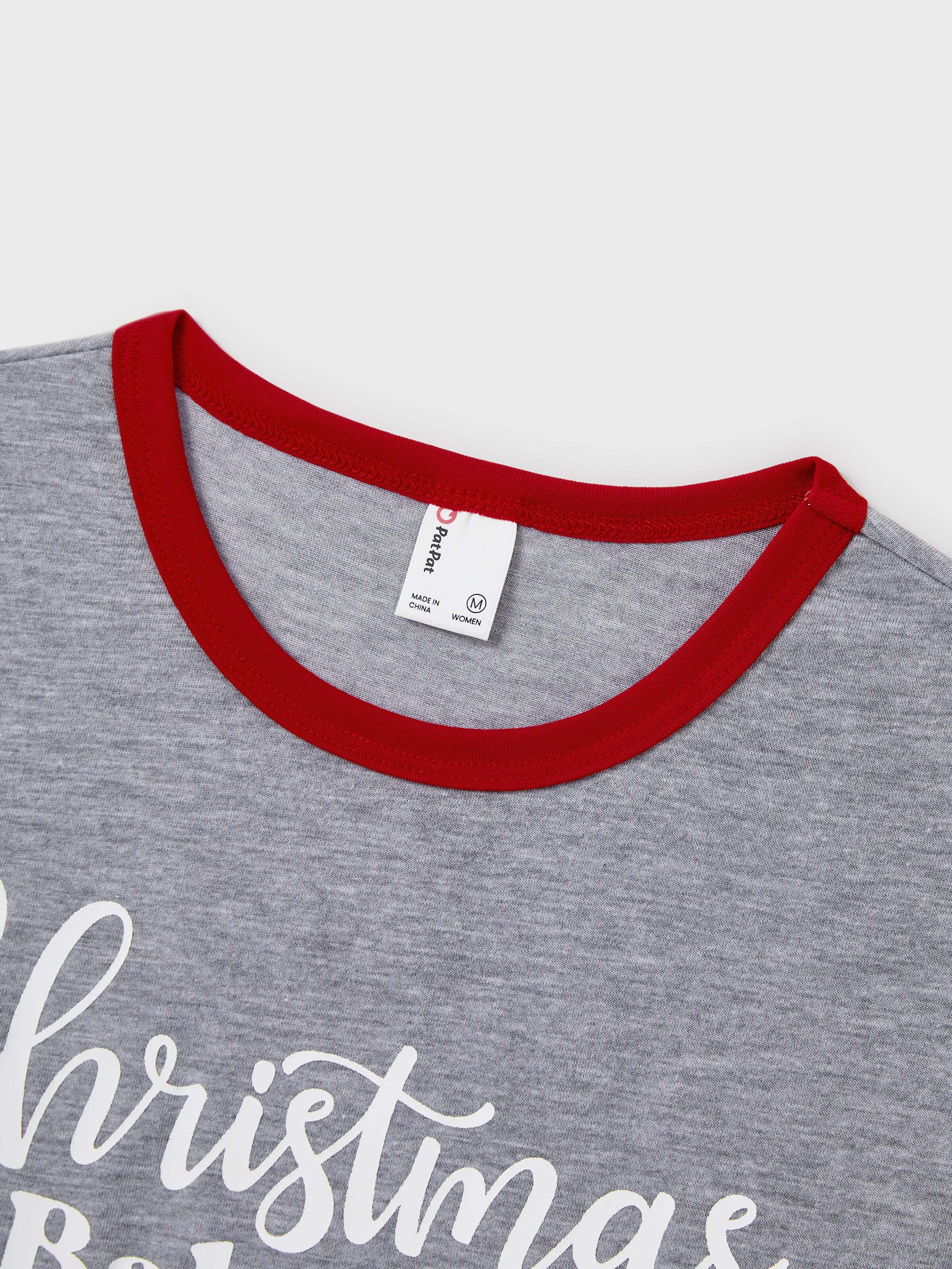 Christmas Matching Family Pajamas Set Glow In The Dark Santa Claus Christmas-themed Print PJS with Christmas Socks Color block