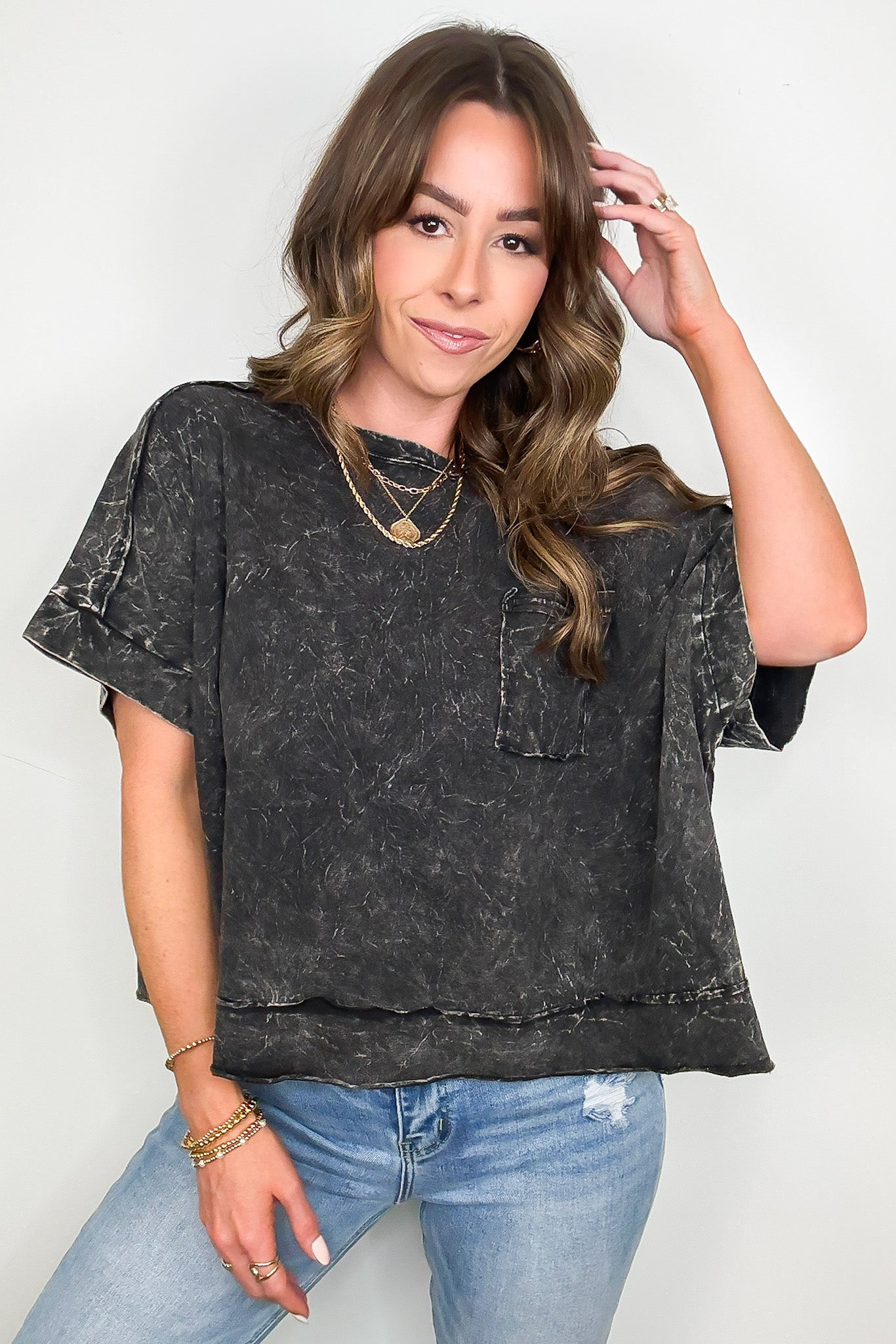 Vivid Aura Mineral Wash Oversized Tee