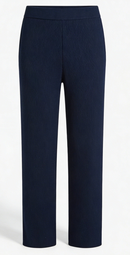 Daily Straight Leg Rib Knit Pant (Navy)
