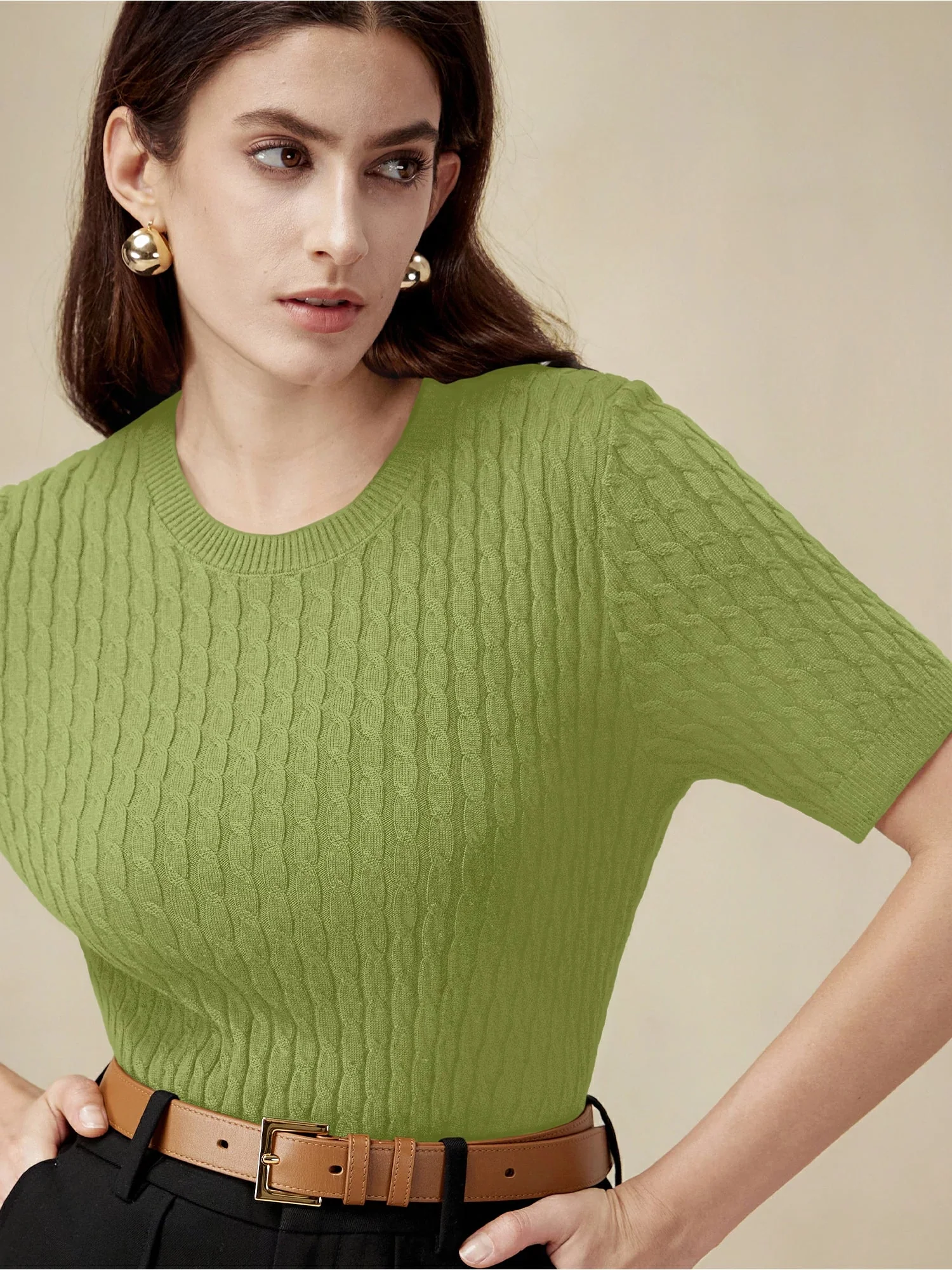 100% Lyocell Knit Sweater Top