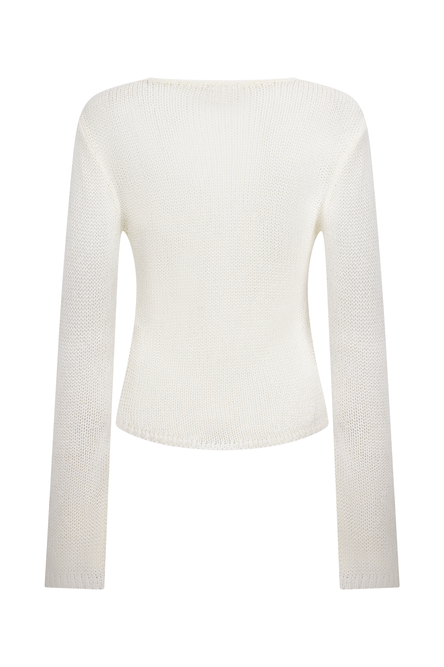 White Long Sleeve Knit Top