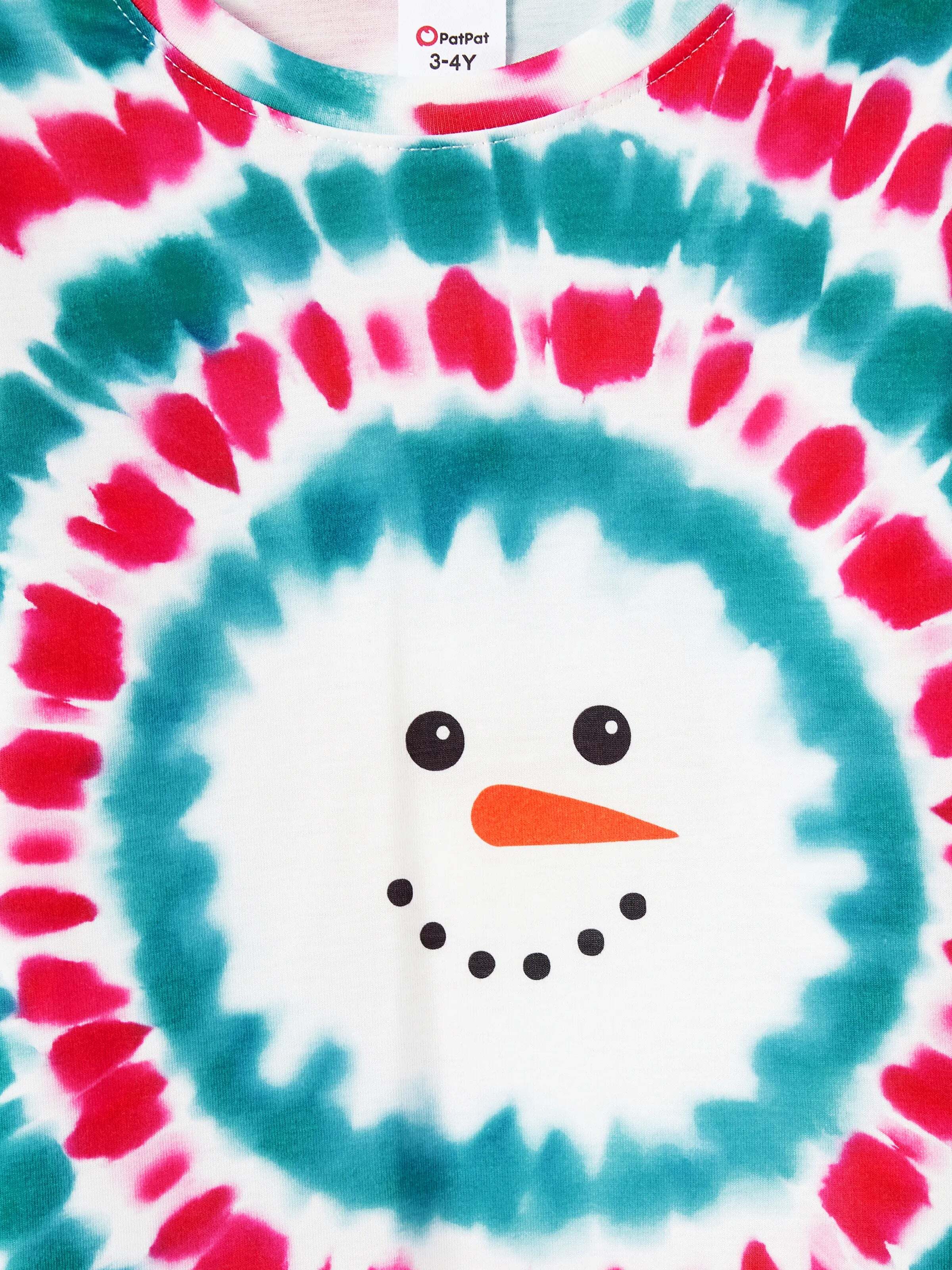 Christmas Snowman Print Family Matching Colorful Pajamas Sets with Christmas Socks Multi-color