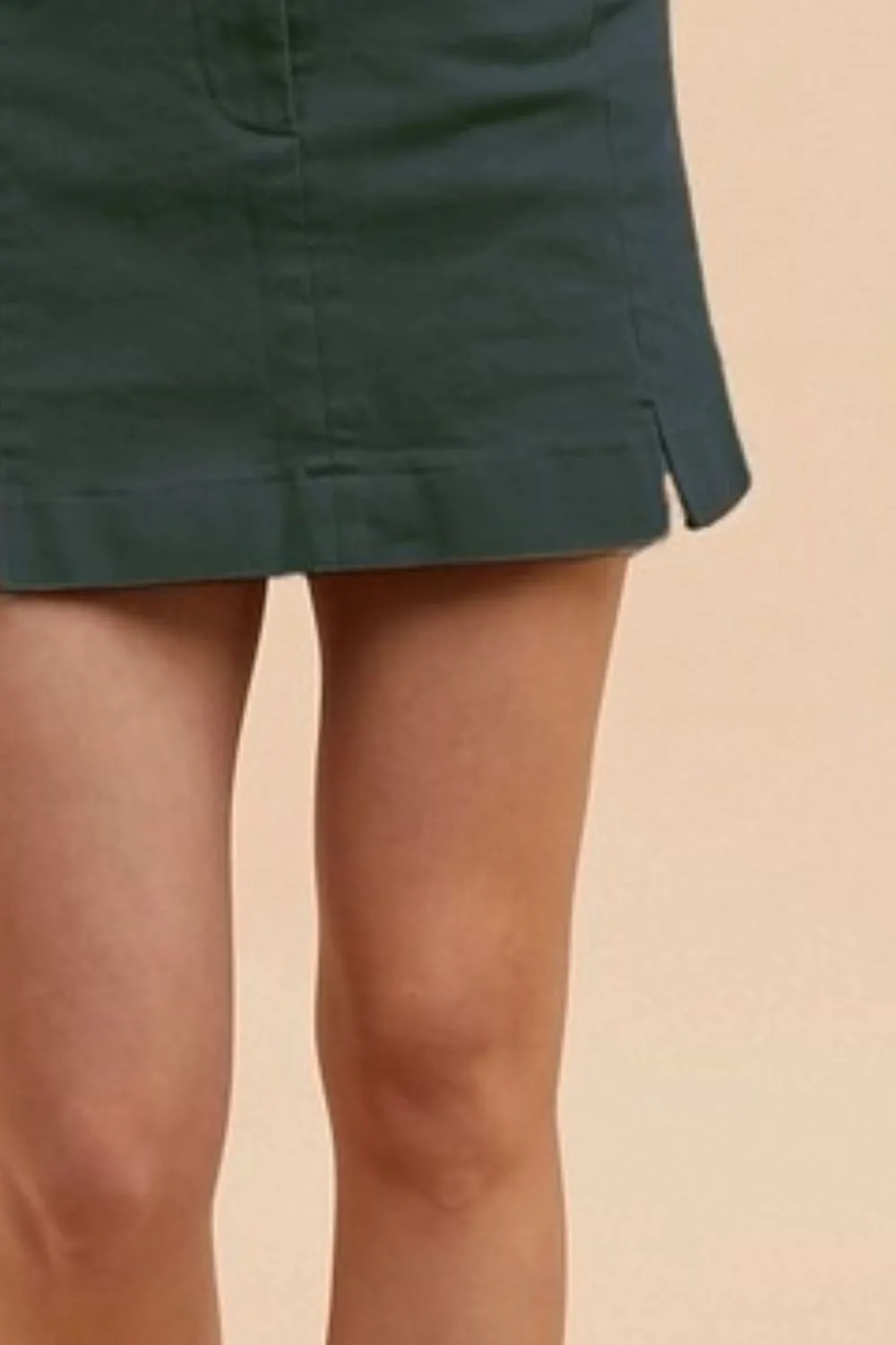 Comfort Stretch Cotton Slit Detailed Mini Skirt
