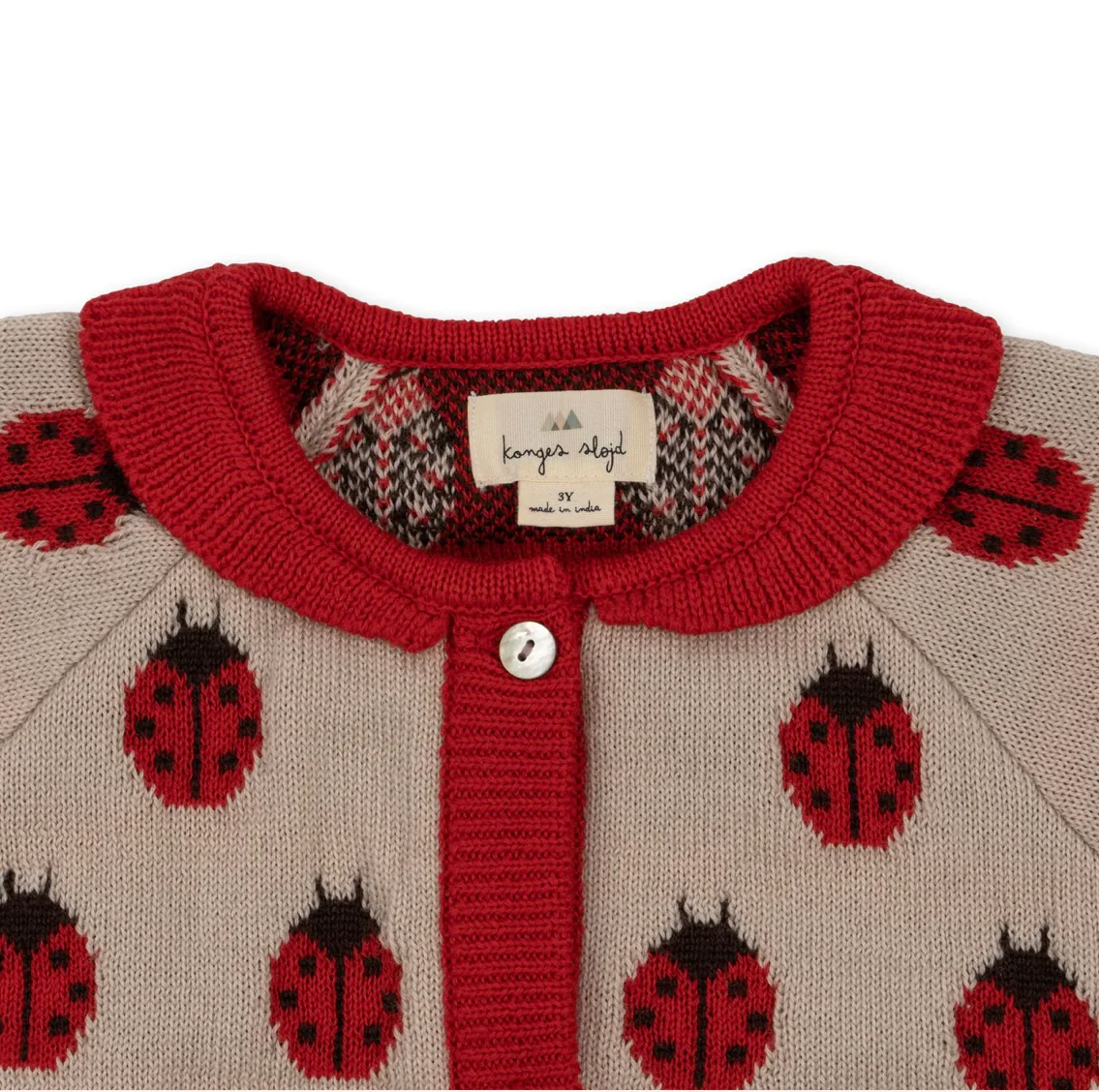 belou knit cardigan - ladybug