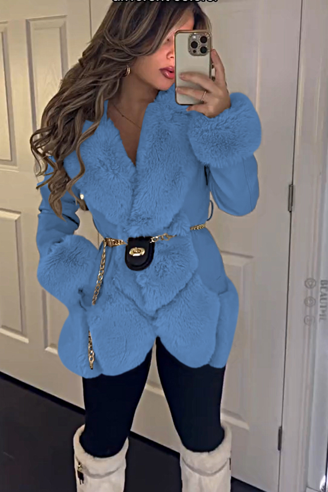 Women's fashion fur patchwork jacket