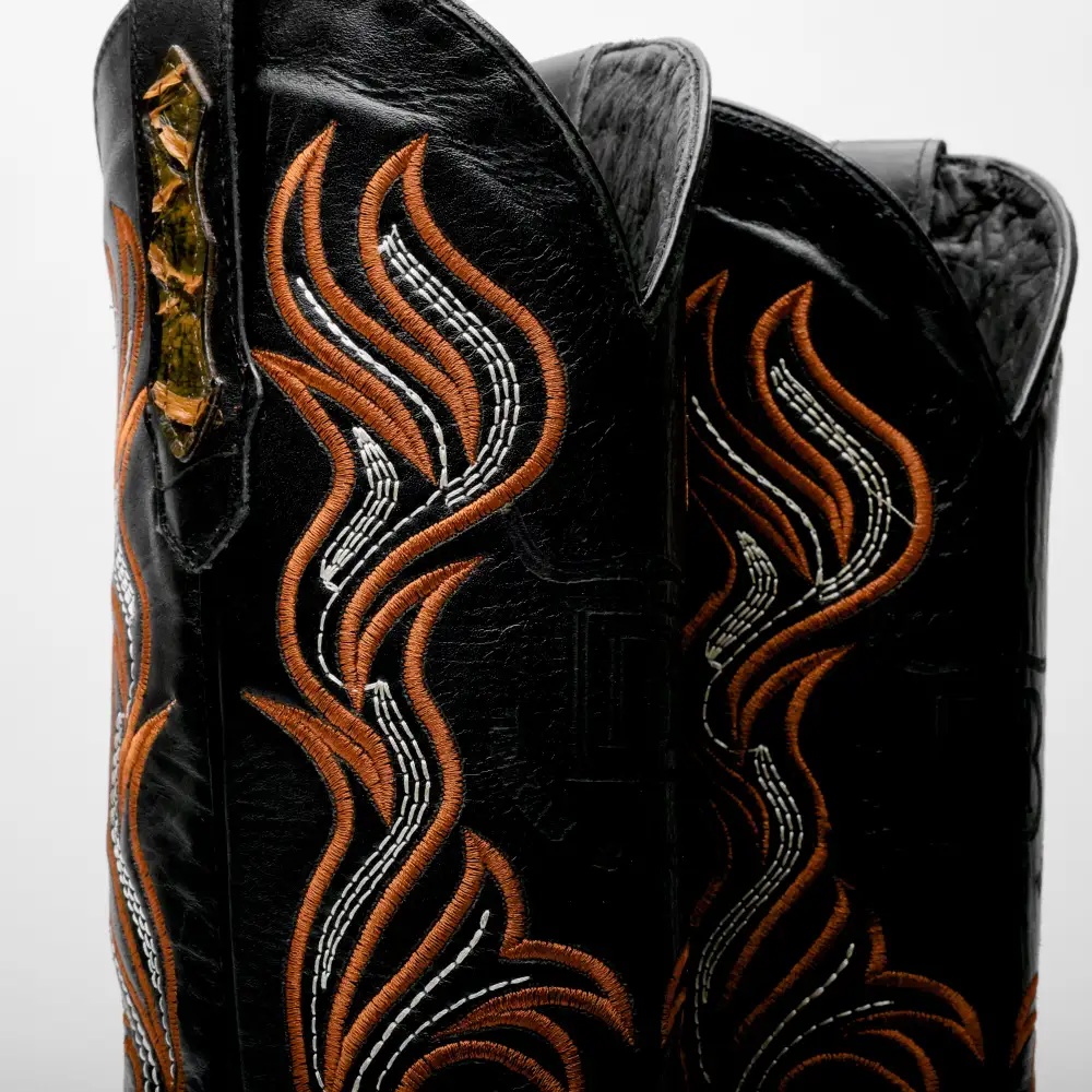 Rustic Honey Jumbo Python Leather Boots - Square Toe