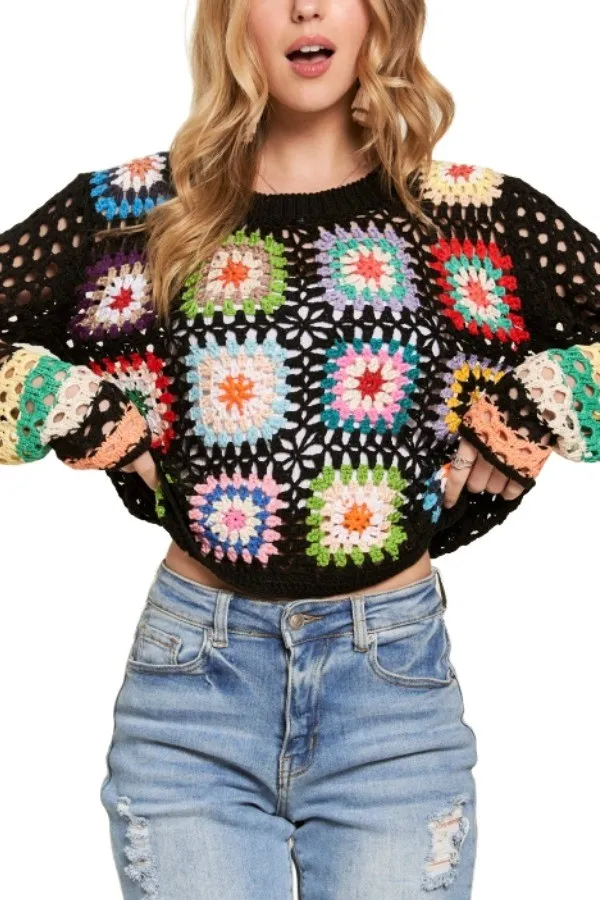 Lightweight Multi Color Crochet Top