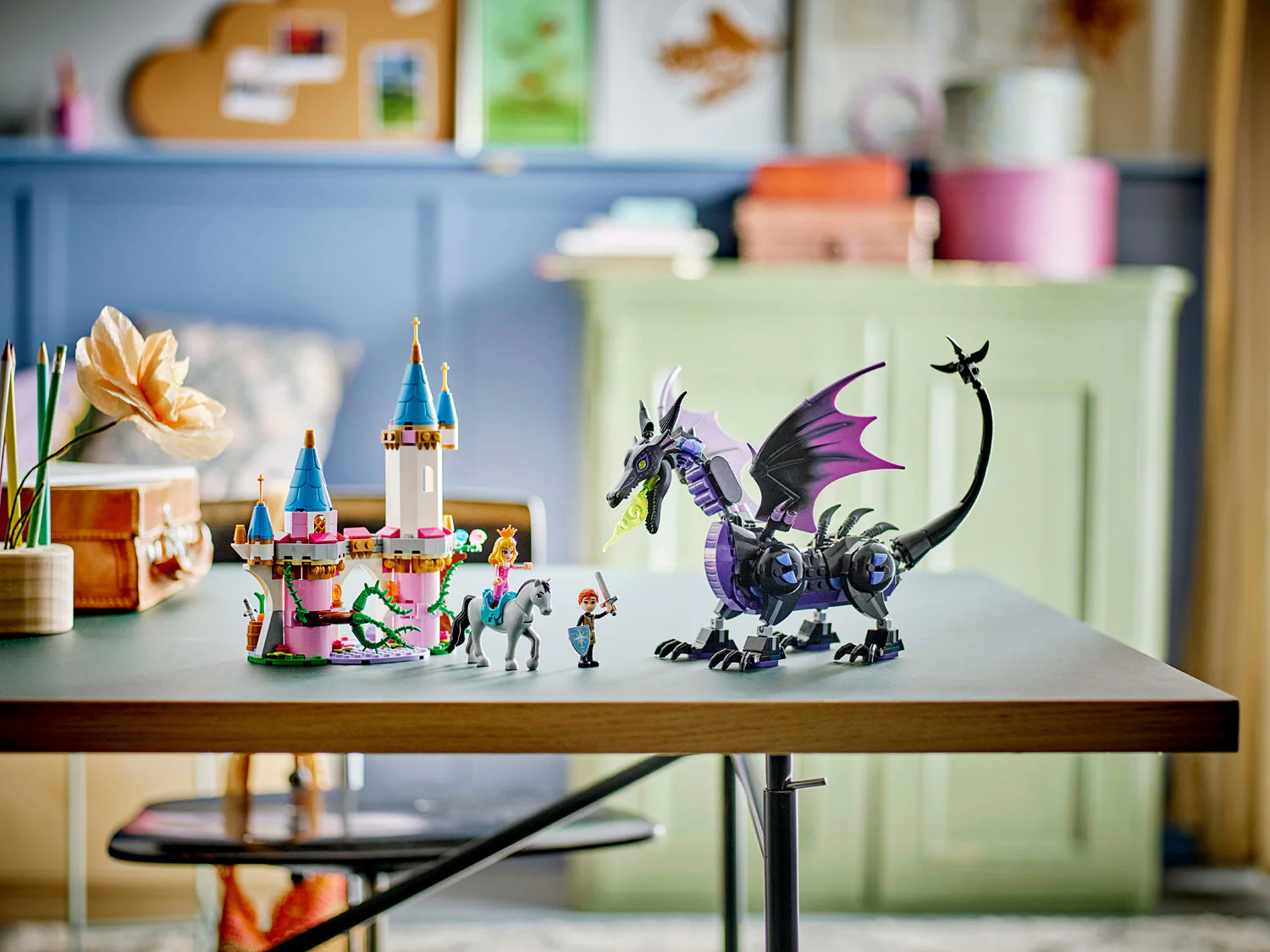 Maleficent's Dragon Form And Aurora's Castle