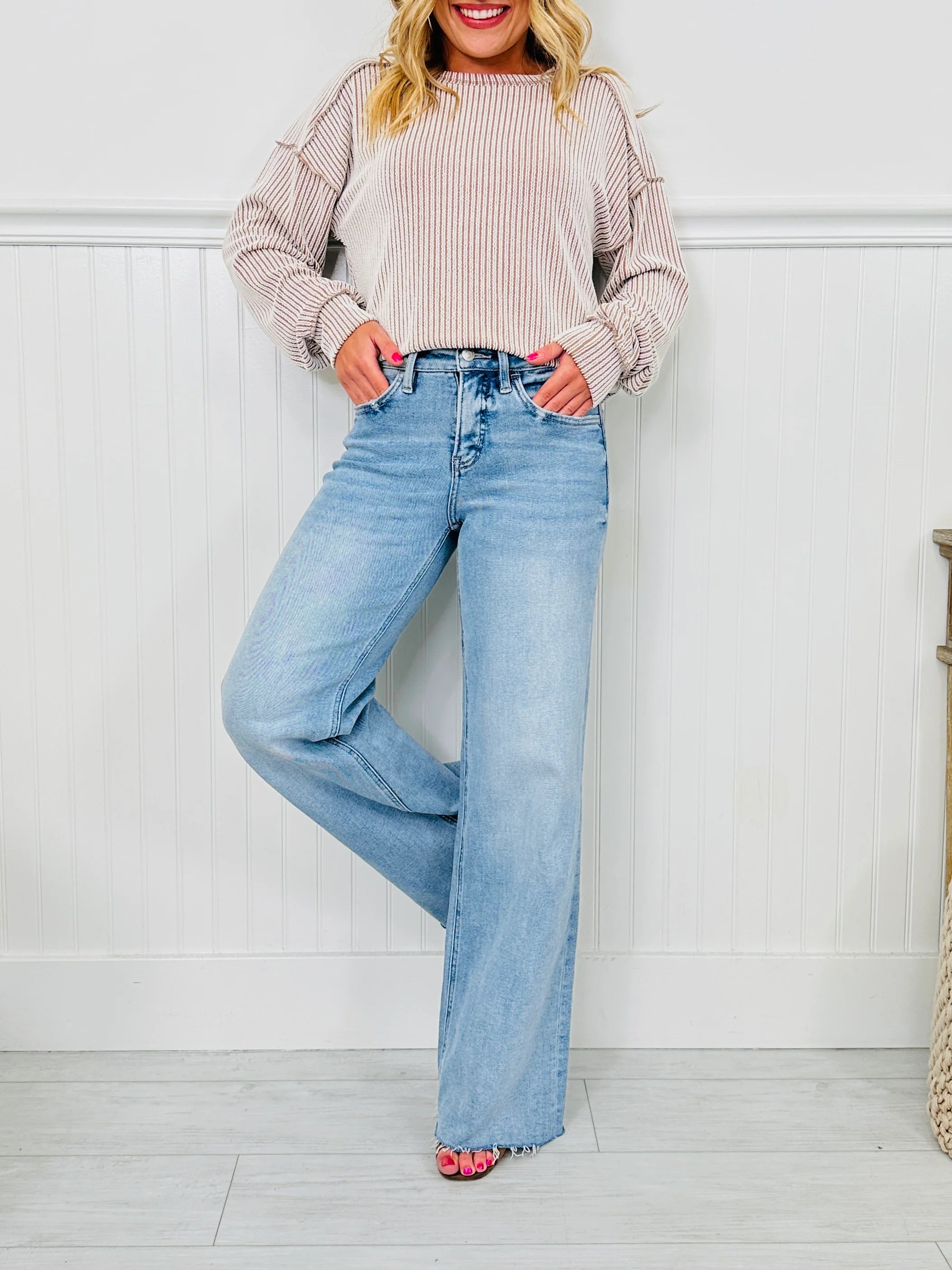 Power Moves Tummy Control Slim Wide Leg Jeans