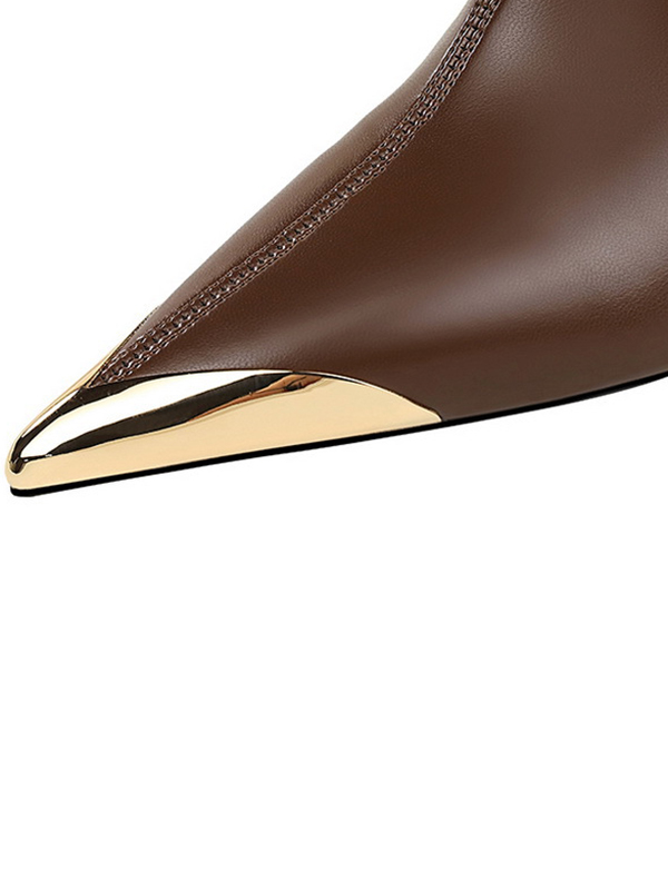 Pointed-Toe Split-Joint Pumps Boots