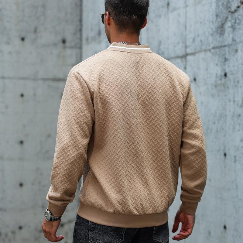 Men's Lightweight Varsity Bomber Jacket - Zip-Up Stand Collar