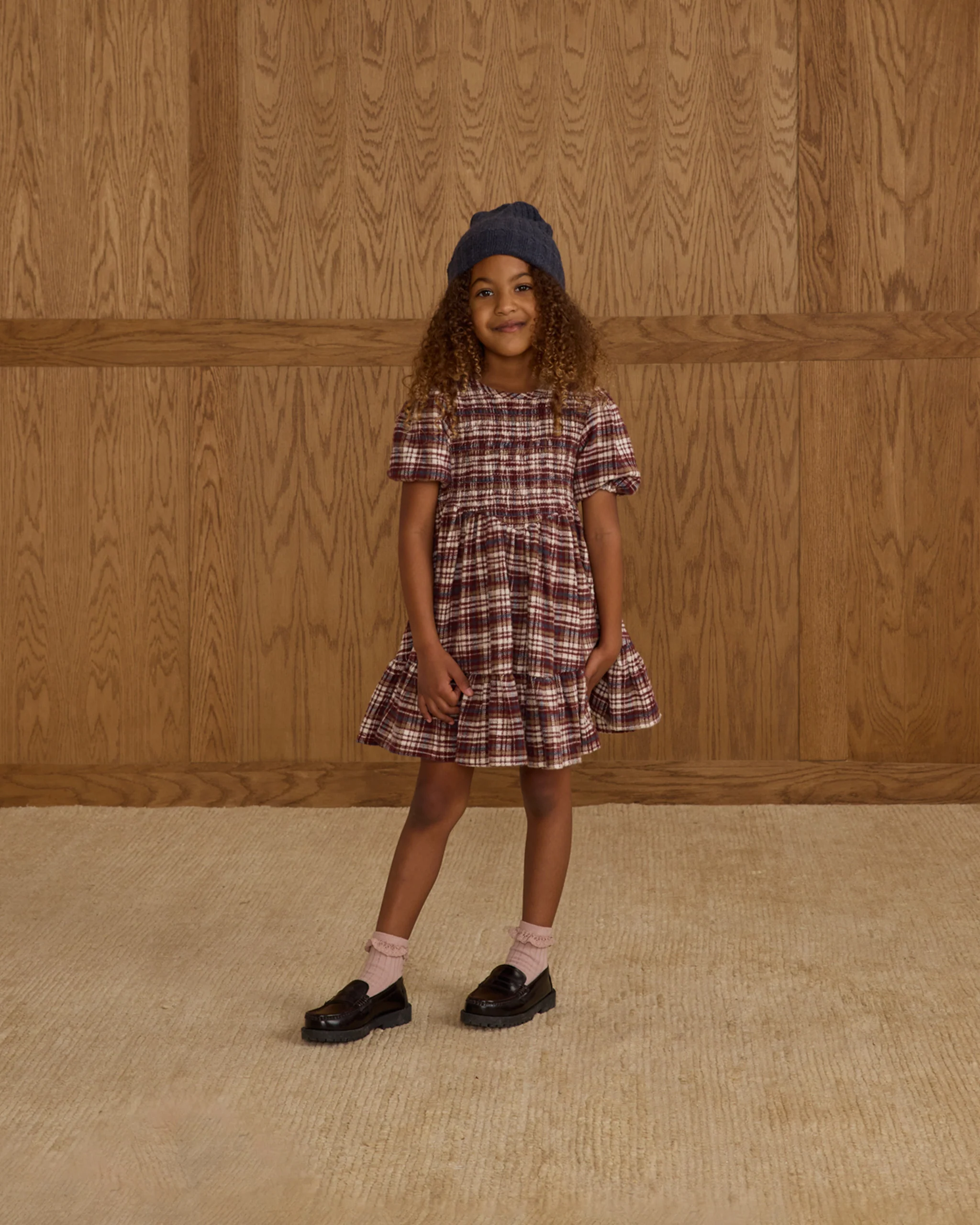 India Dress || Burgundy Plaid