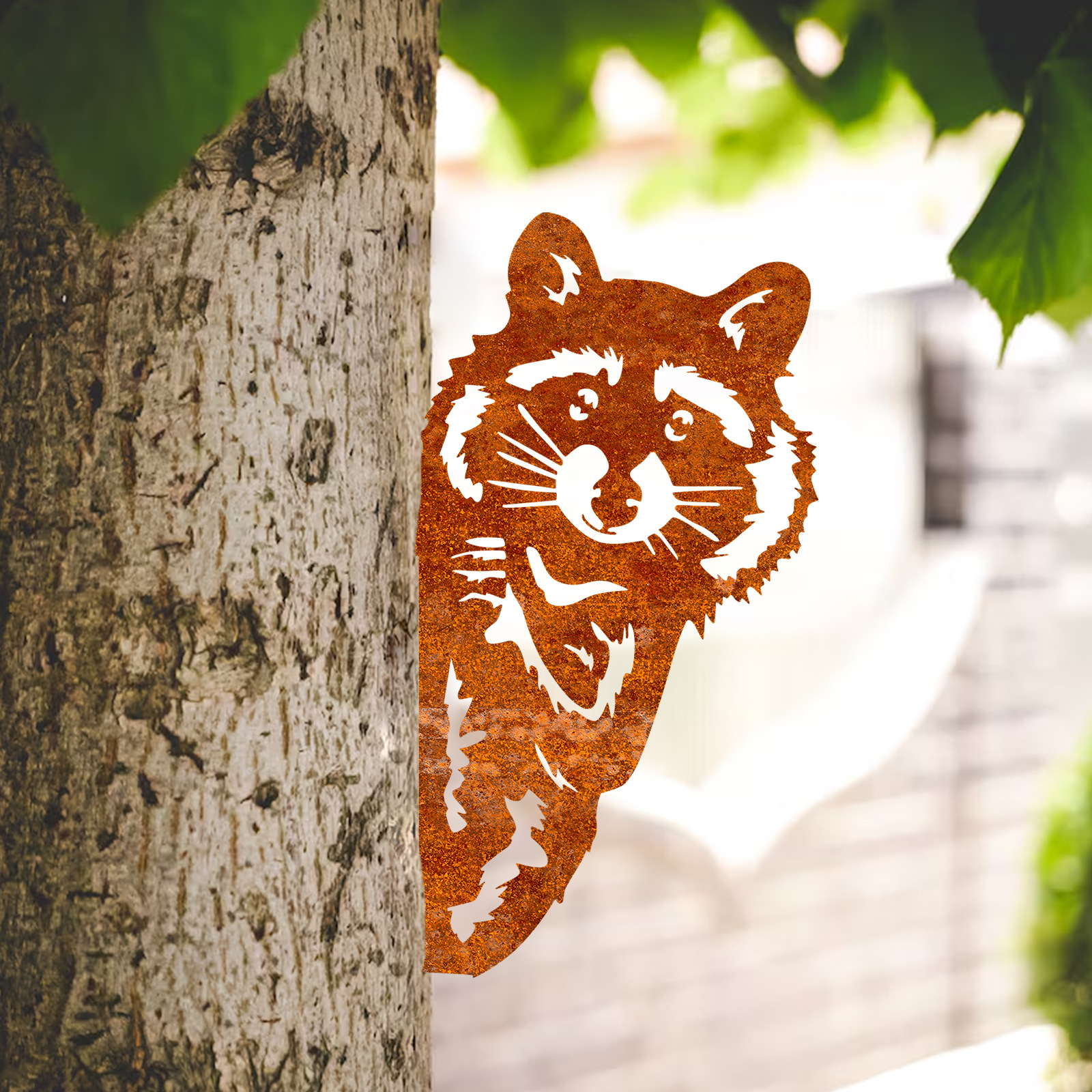 Farm Peeping Animal Rusty Metal Art Outdoor Decor