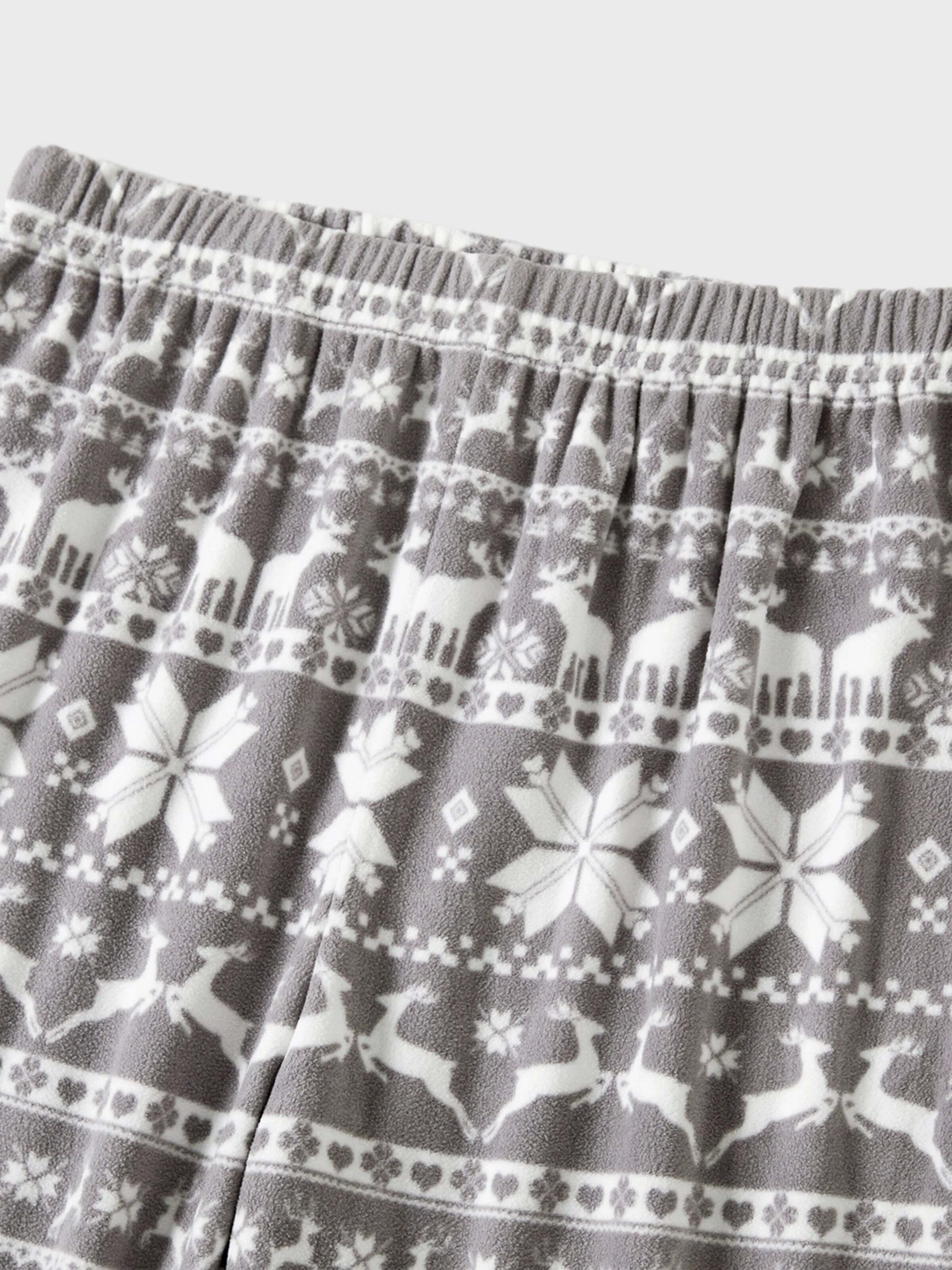 Christmas Family Matching Letters Embroidered Long-sleeve Hooded Fleece Pajamas Sets with Christmas Socks White